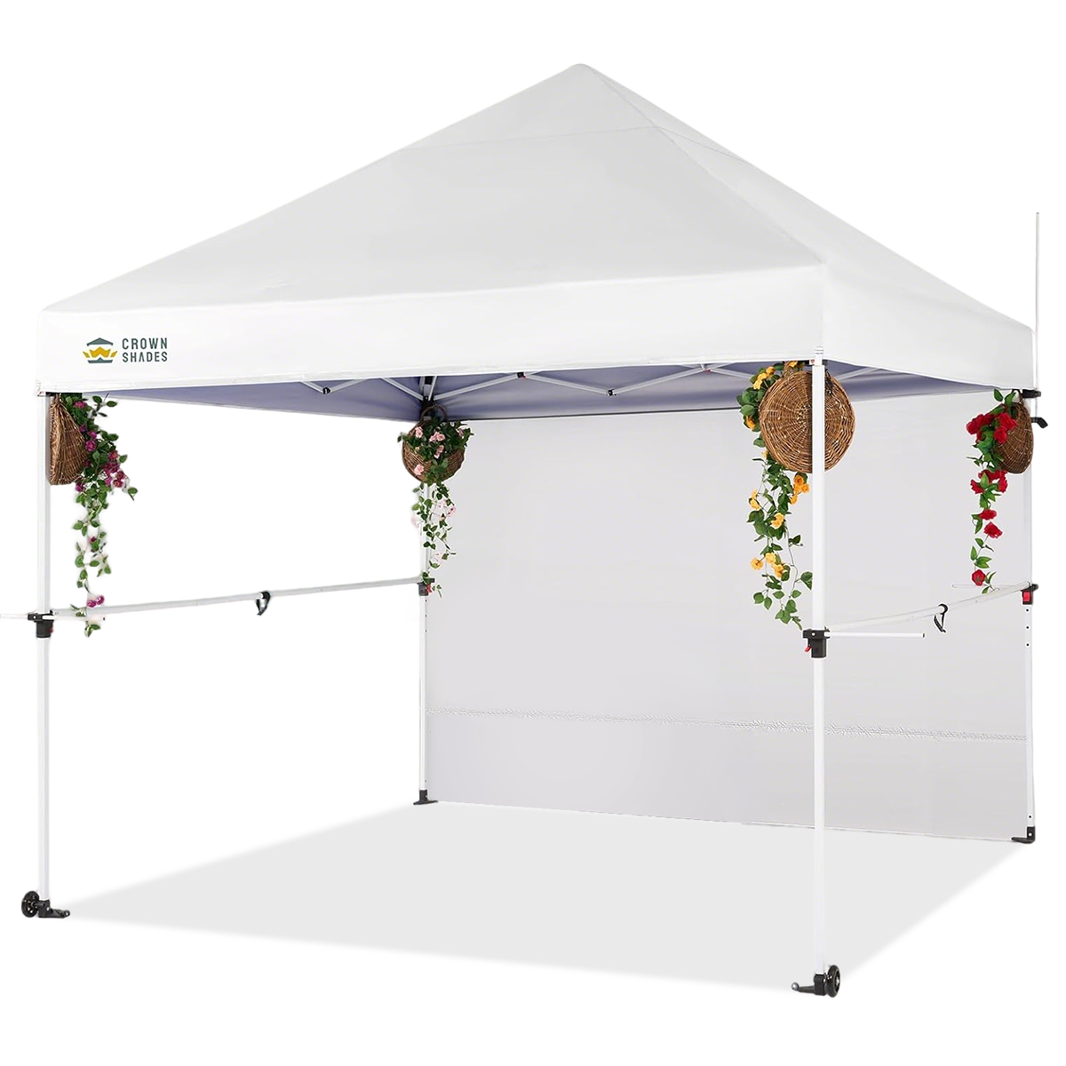 Carpa comercial emergente 10x10 con pared lateral – Montaje con un solo toque