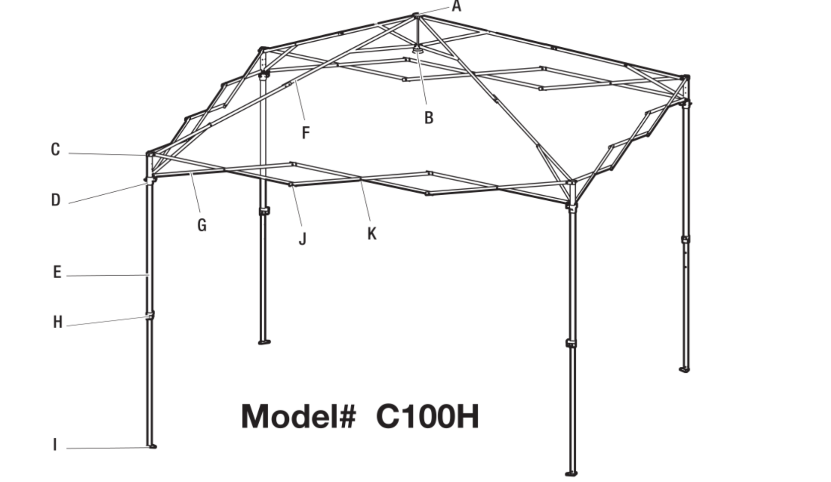 Repuestos 10x10 para toldo comercial modelo C100H