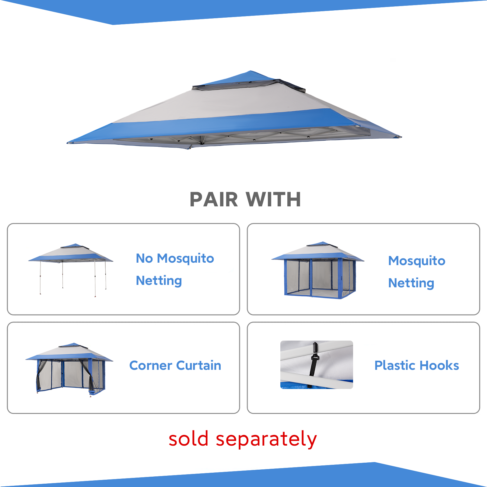 Tela de repuesto para la parte superior del gazebo CROWN SHADES GA169