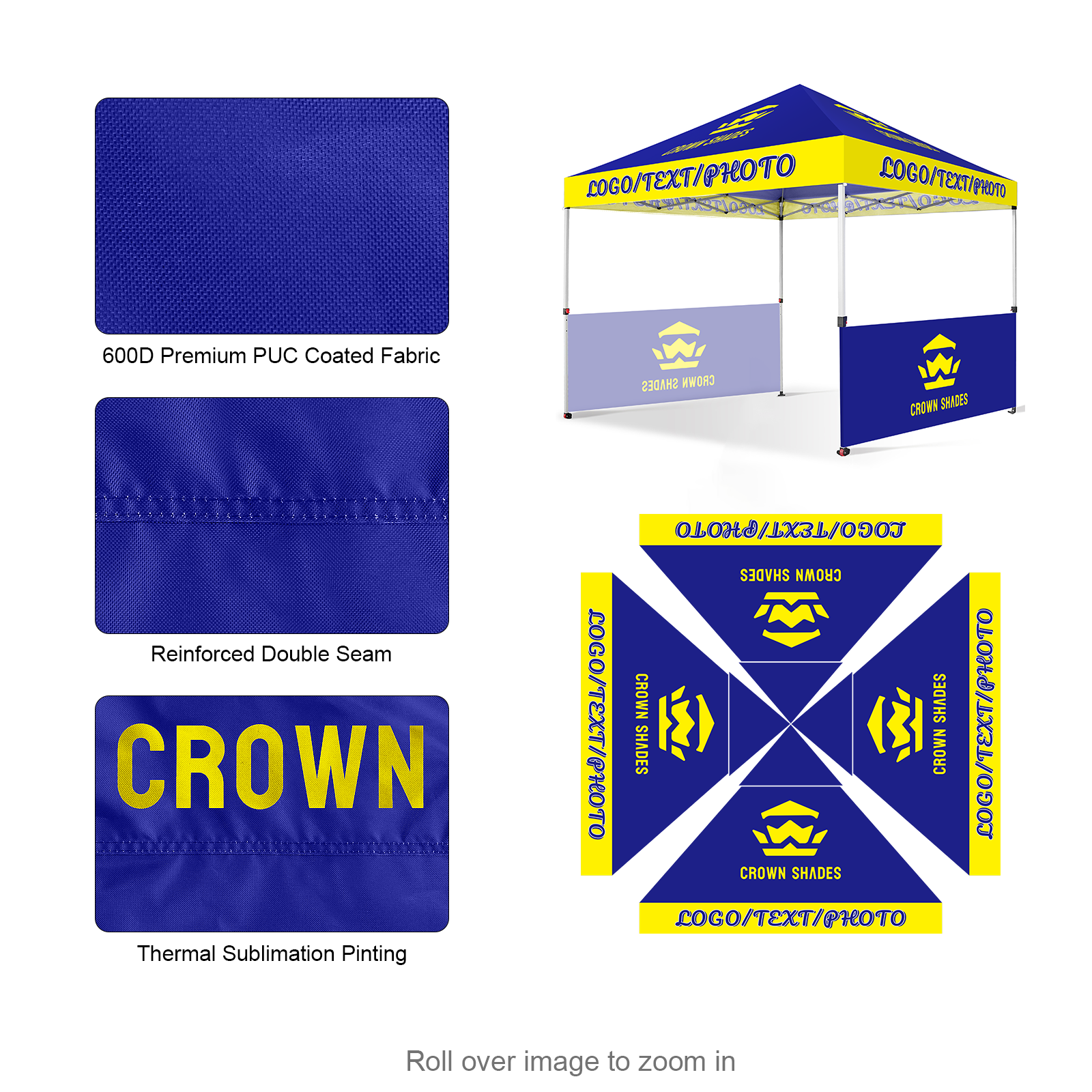 Tetto personalizzato CROWN SHADES – Compatibile con tutti i telai CROWN SHADES