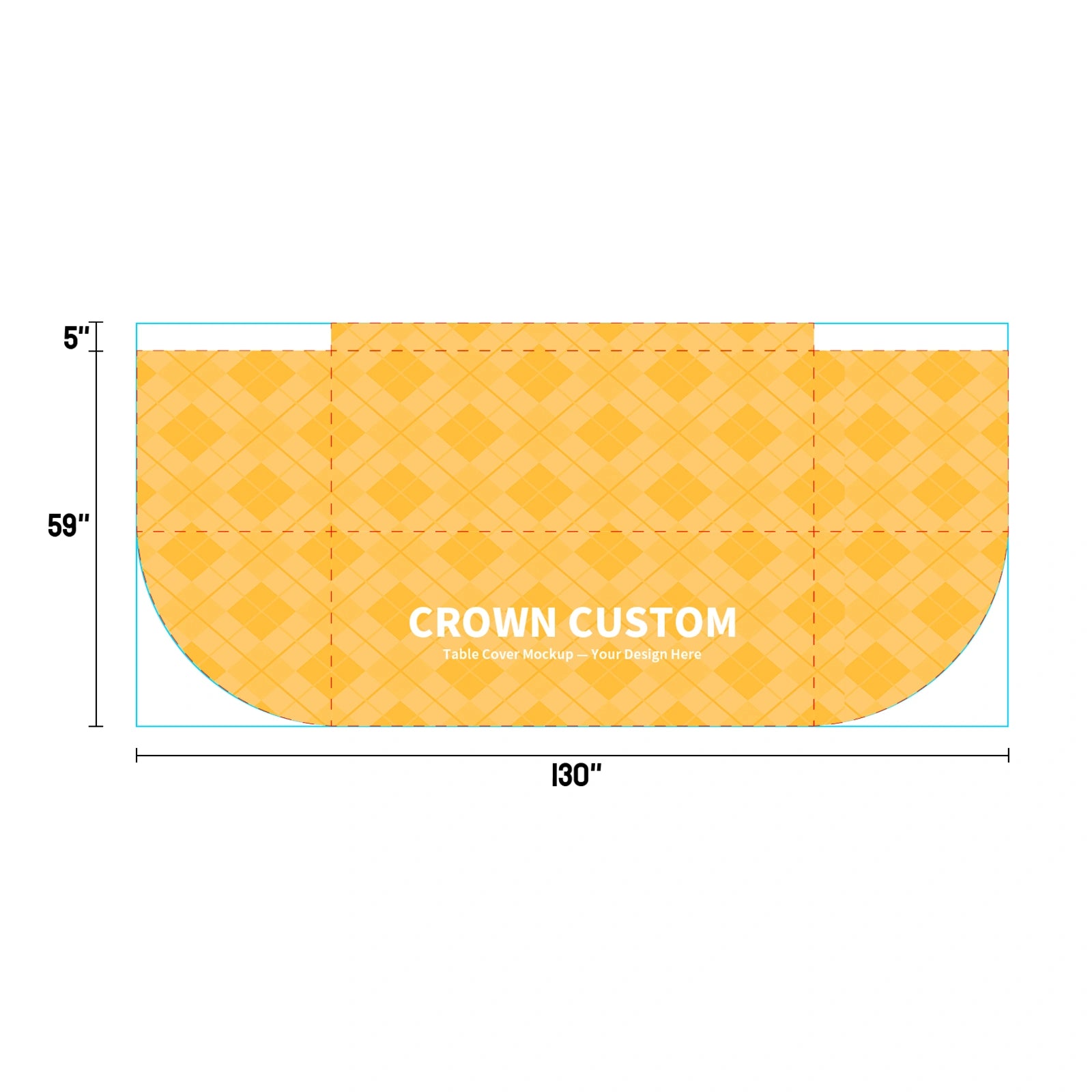 Custom Printed Table Throw - Open Back (3 Sided)