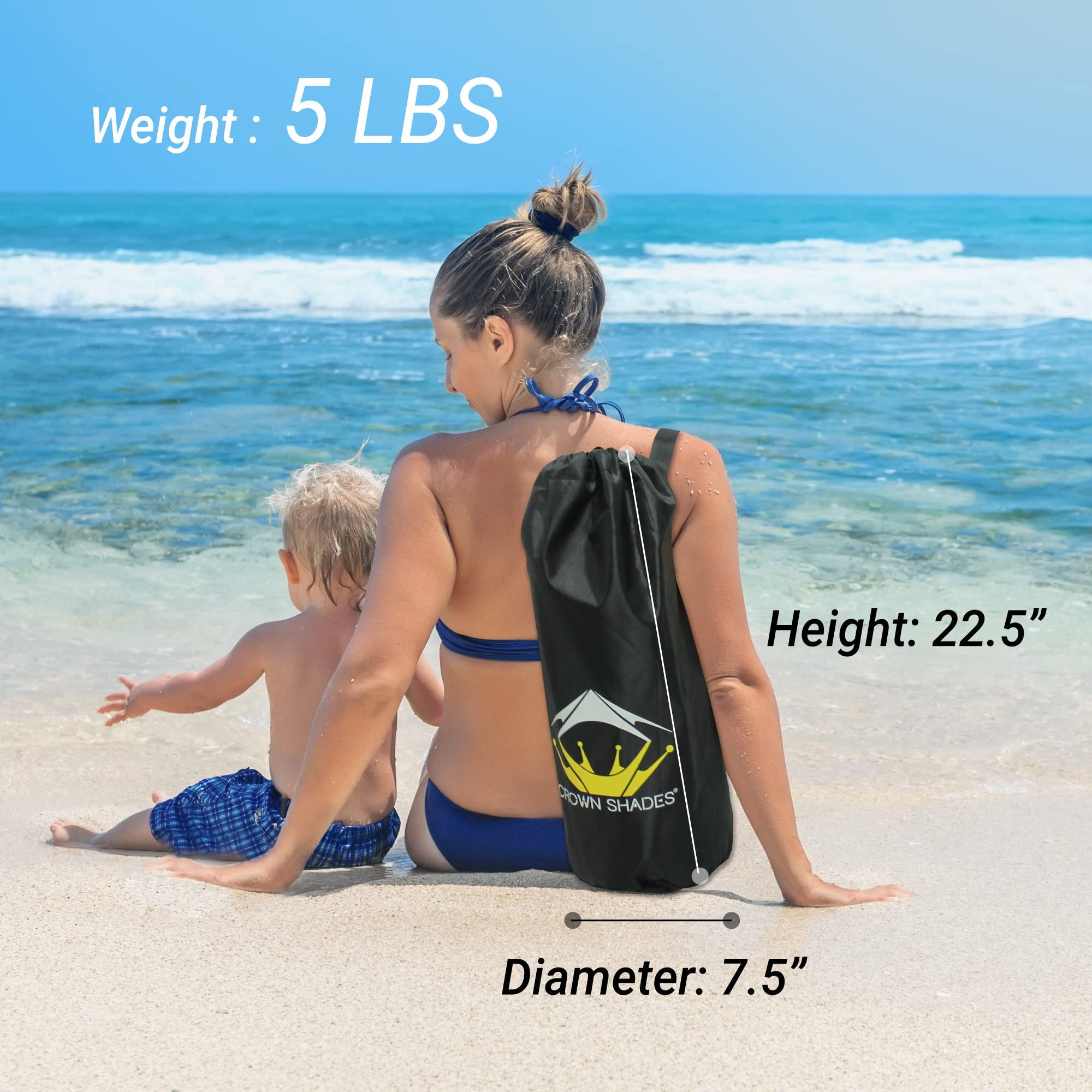 Refugio Solar de Playa 10x10 - Pala de Arena, Postes Telescópicos, Estacas para el Suelo - BT100, BT49