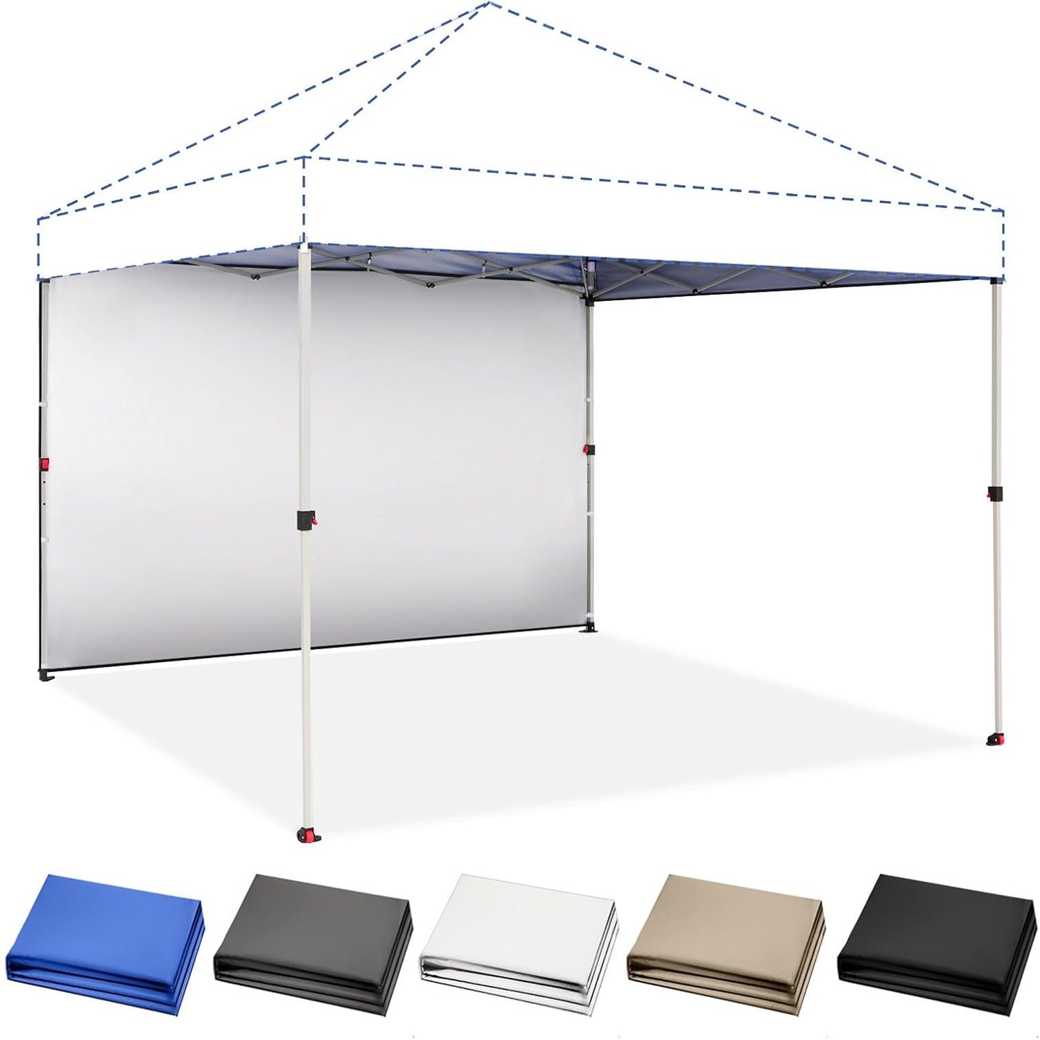 10x10 SunWall con recubrimiento plateado para toldo plegable