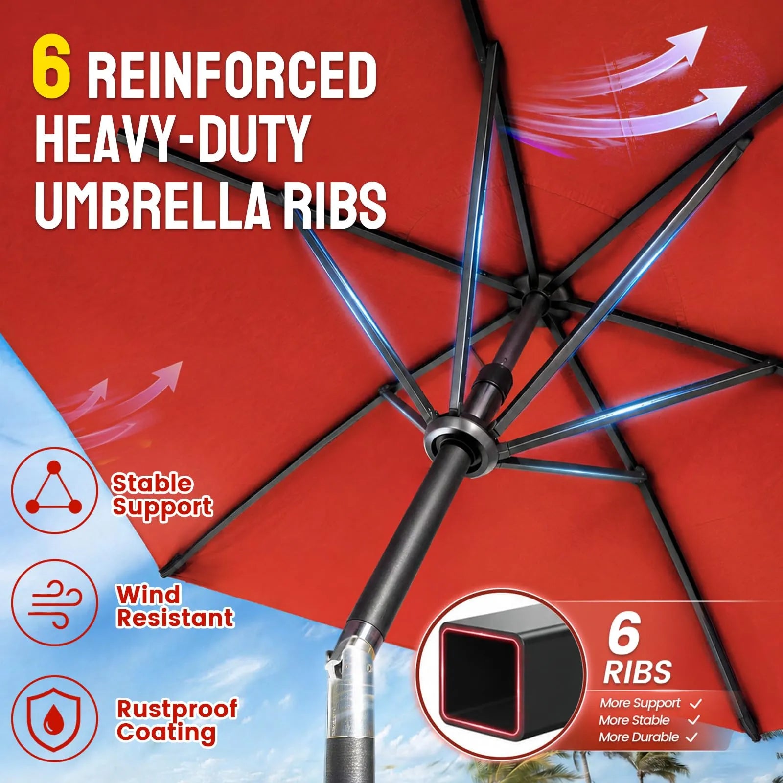 Sol-Shield 9' Resistente al viento | Inclinación profesional de 30°