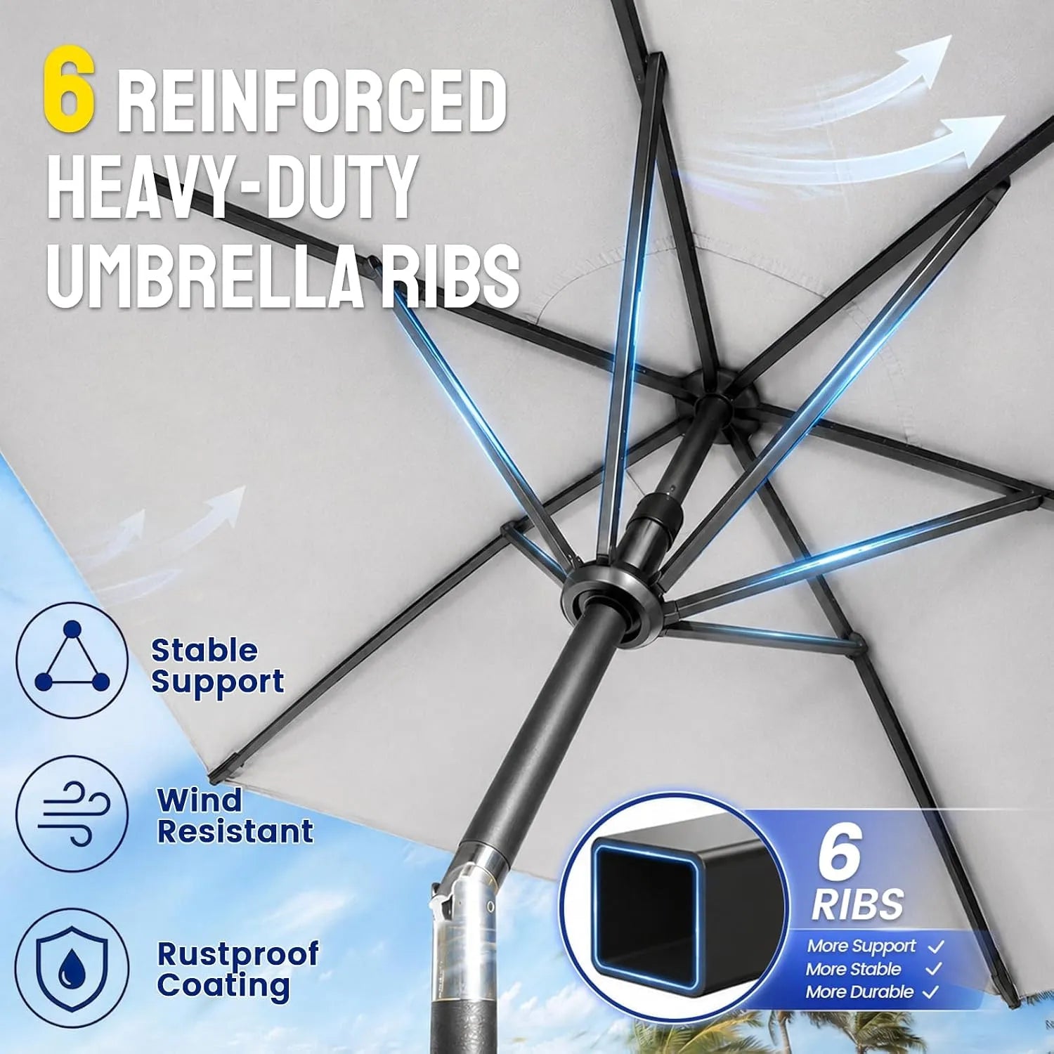 Sol-Shield 9' Resistente al viento | Inclinación profesional de 30°