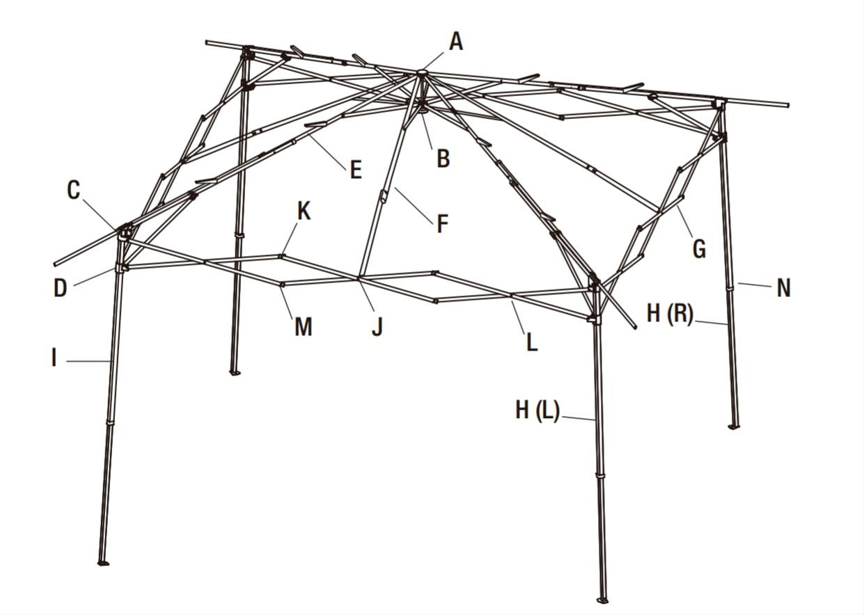Piezas de repuesto | Toldo 13'x13' | Modelo GA169E
