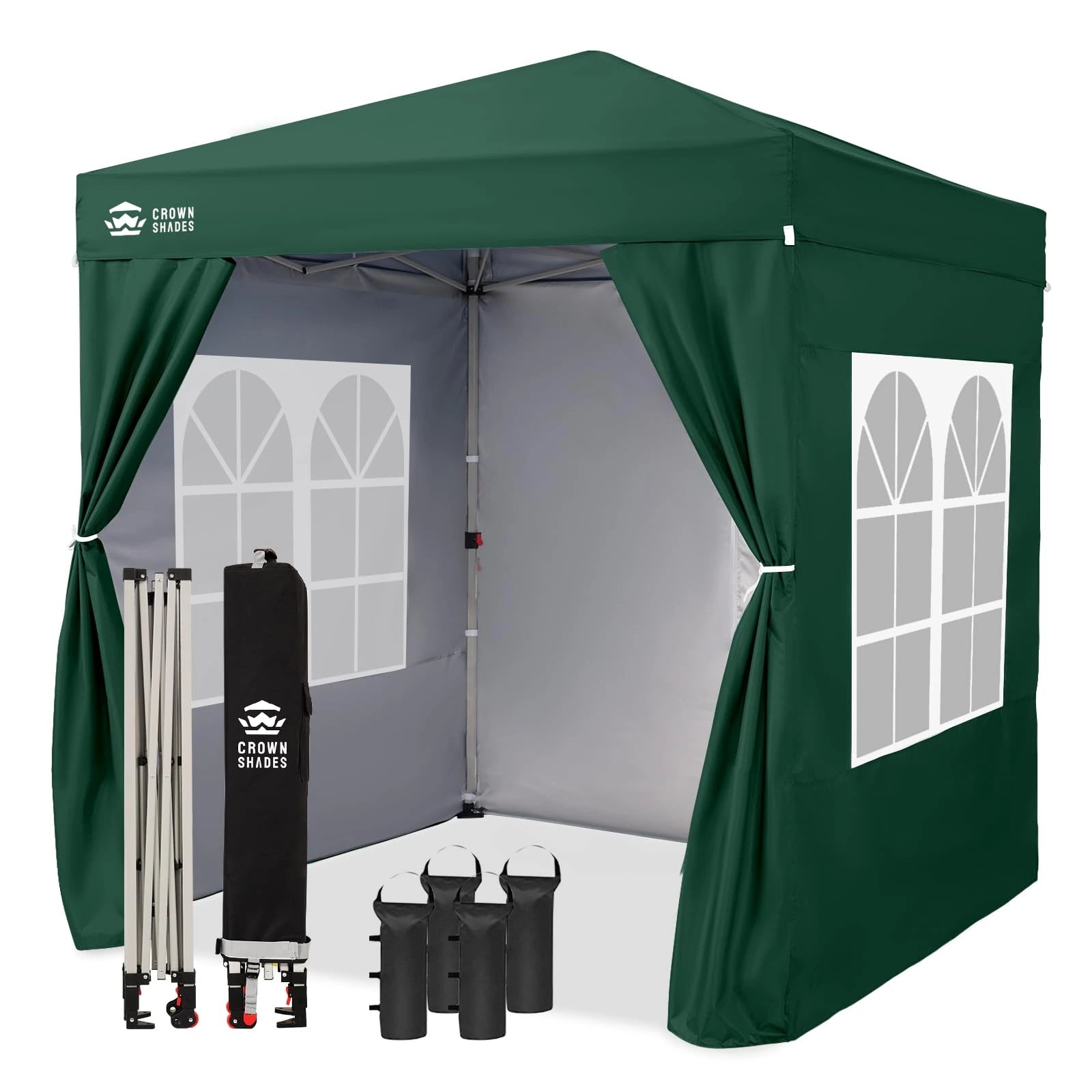 Abri tonnelle pliante robuste – 2 m x 2 m avec panneaux latéraux
