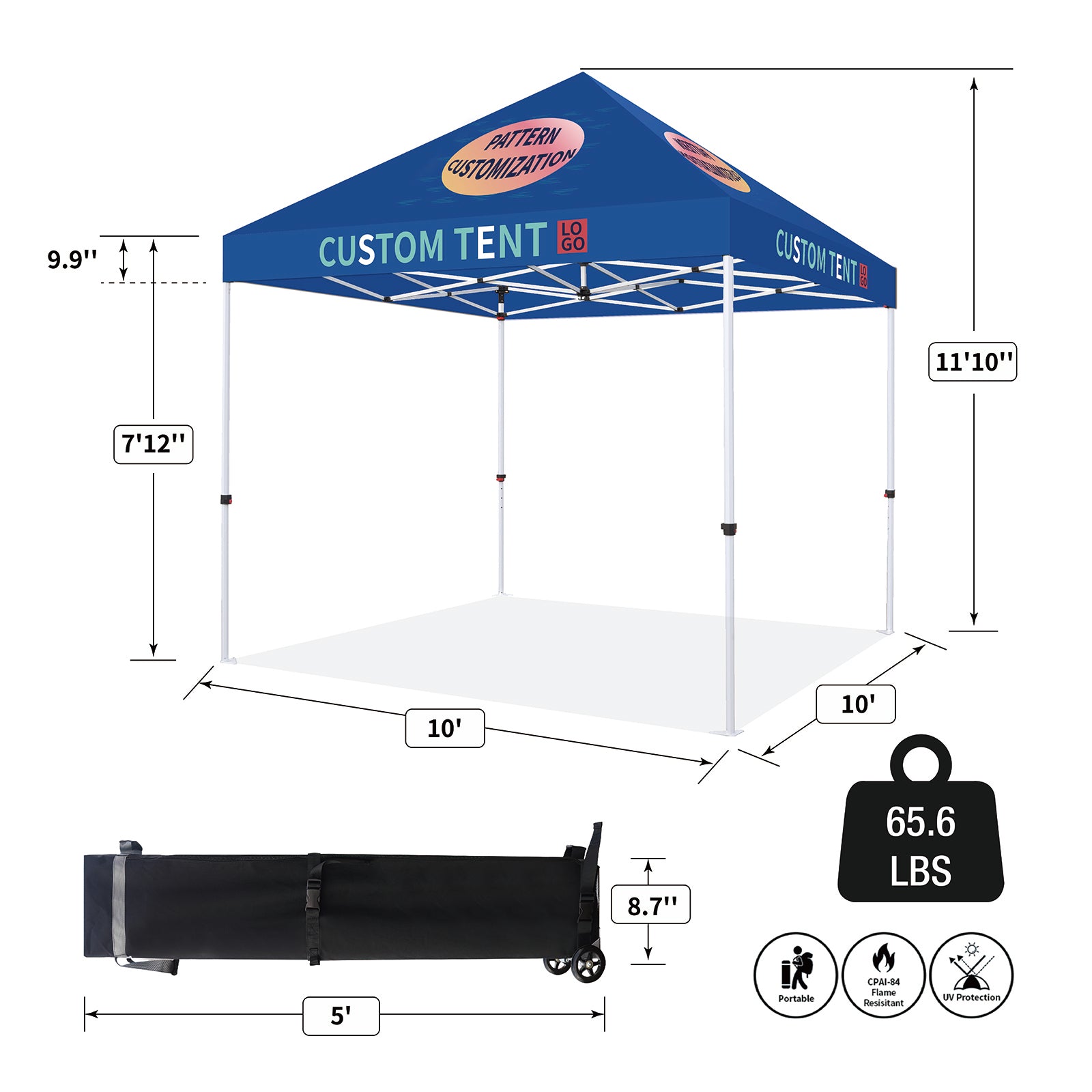 Carpa personalizada Solarex con estructura completamente de acero