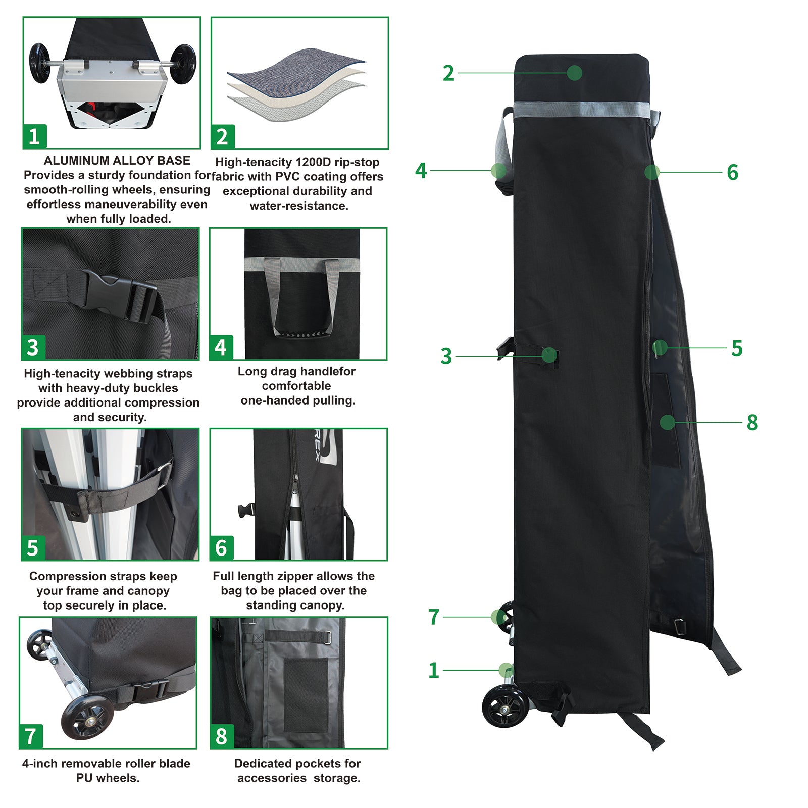 Carpa personalizada Solarex con estructura completamente de acero
