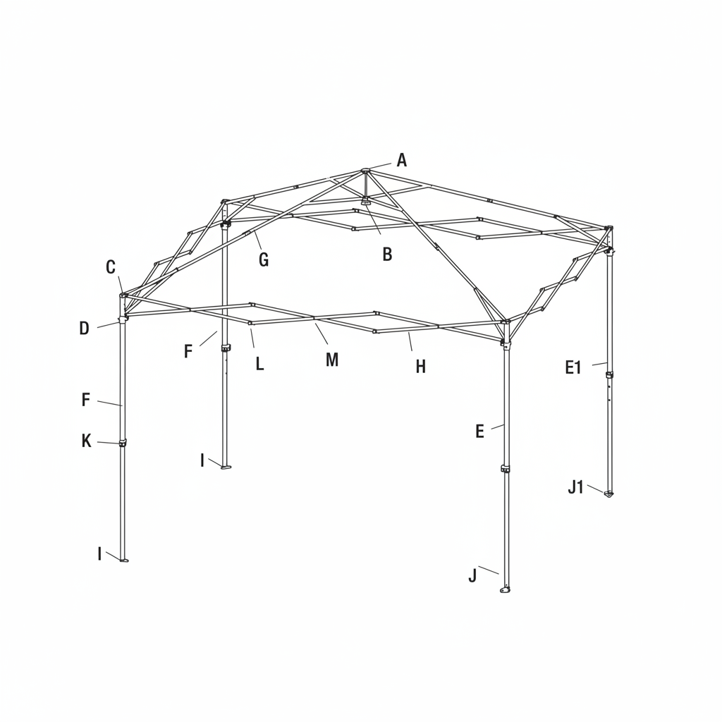 Replacement Parts | 8'x8' Canopy | Model NS CL64B – Crown Shades