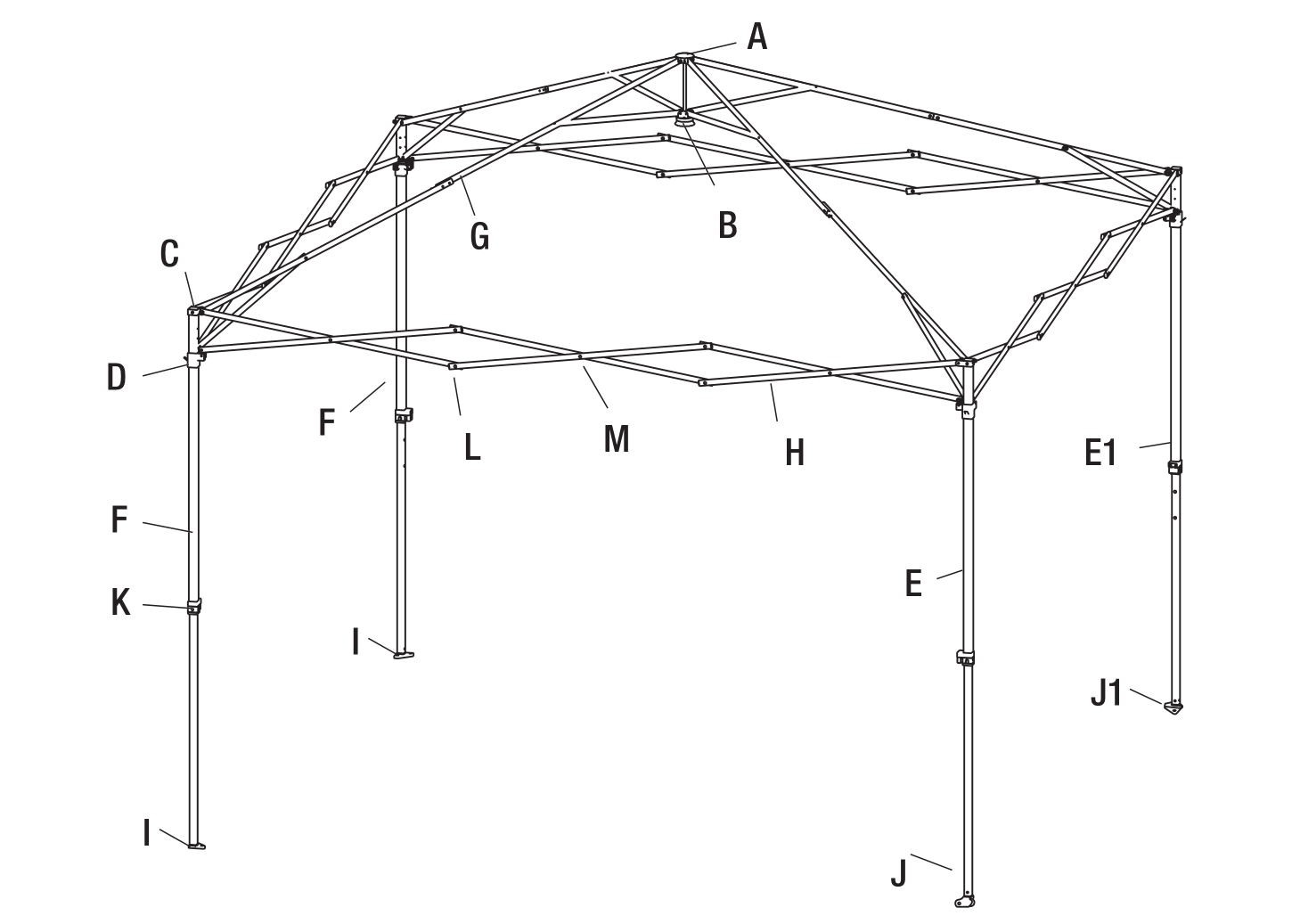 Repuesto Par para toldo instantáneo de 8 ft. x 8 ft. (NS CL64B)