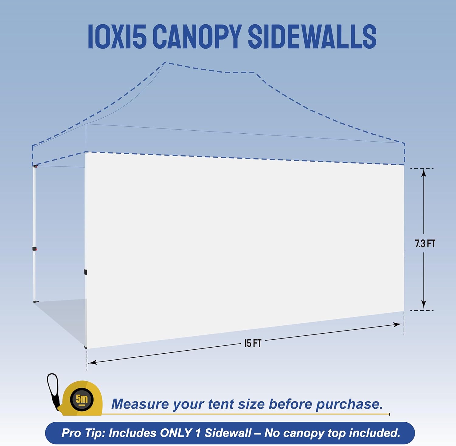 10x15 SunWall Silver Coated for Commercial Canopy