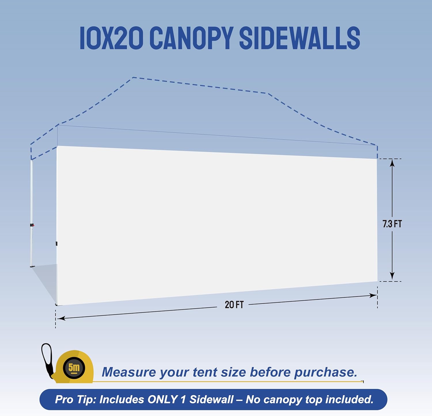 10x20 SunWall Silver Coated for Commercial Canopy