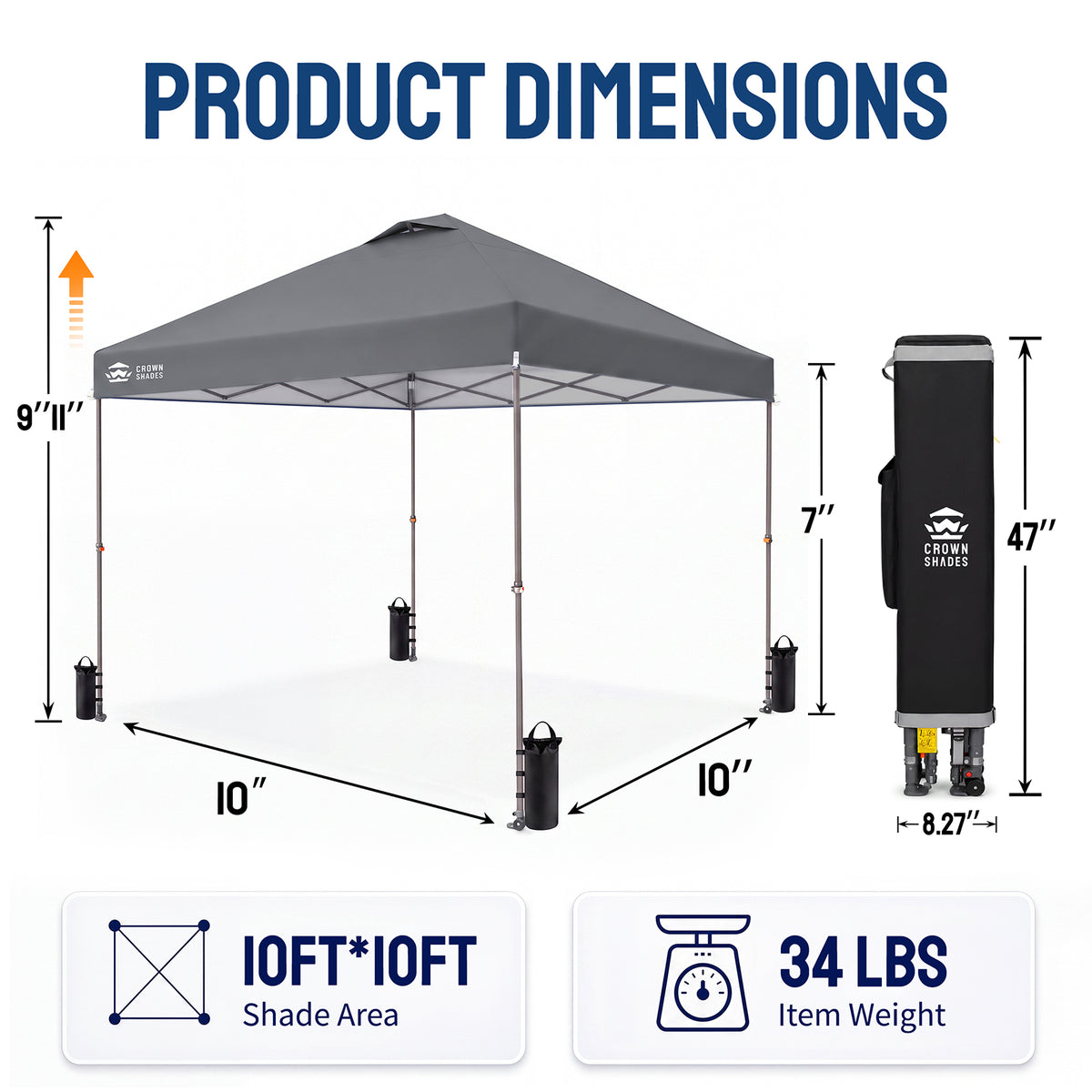 Flex-Lift 10' x 10' Canopy | Infinite Height Adjustment