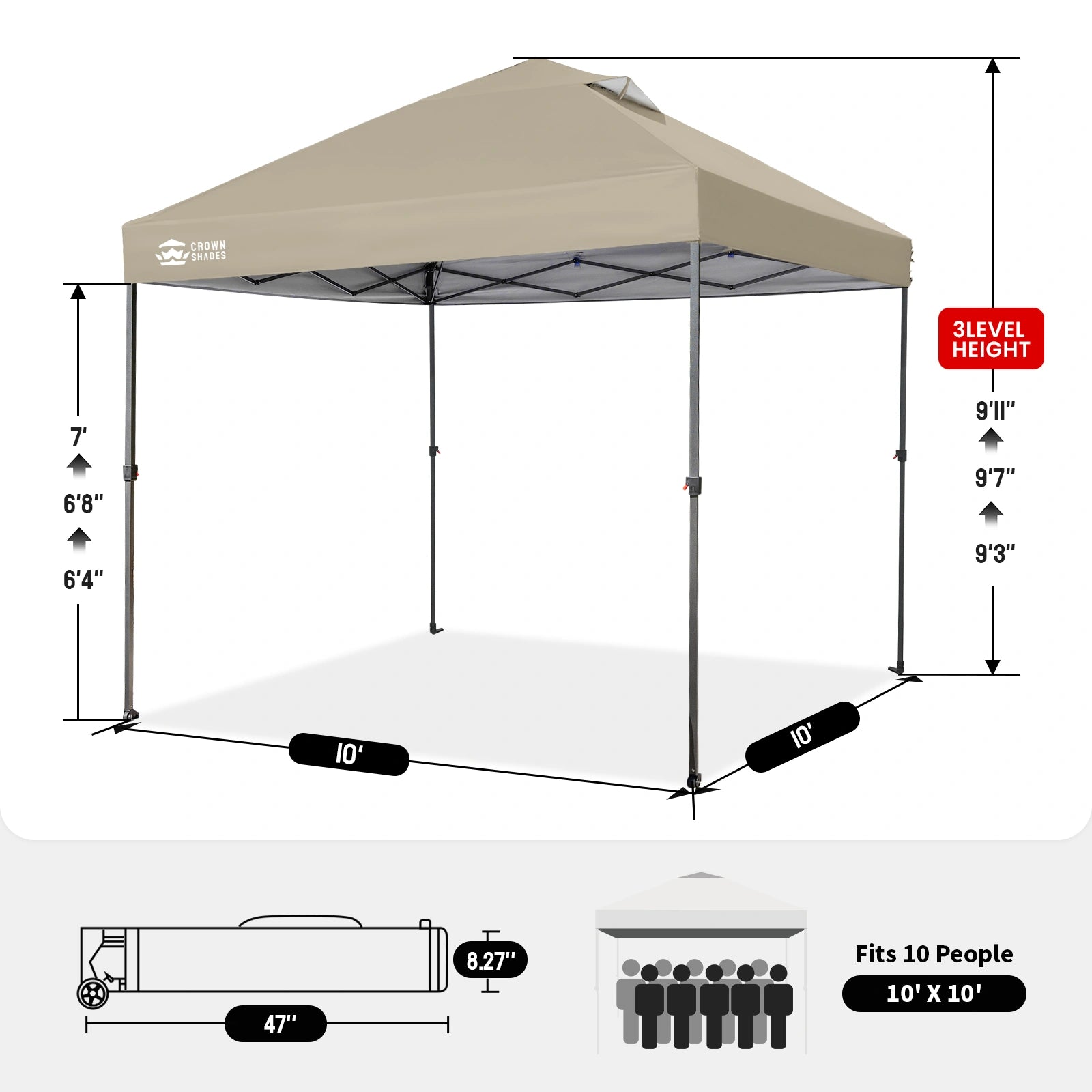 Tonnelle portable Air-Light 10' x 10'