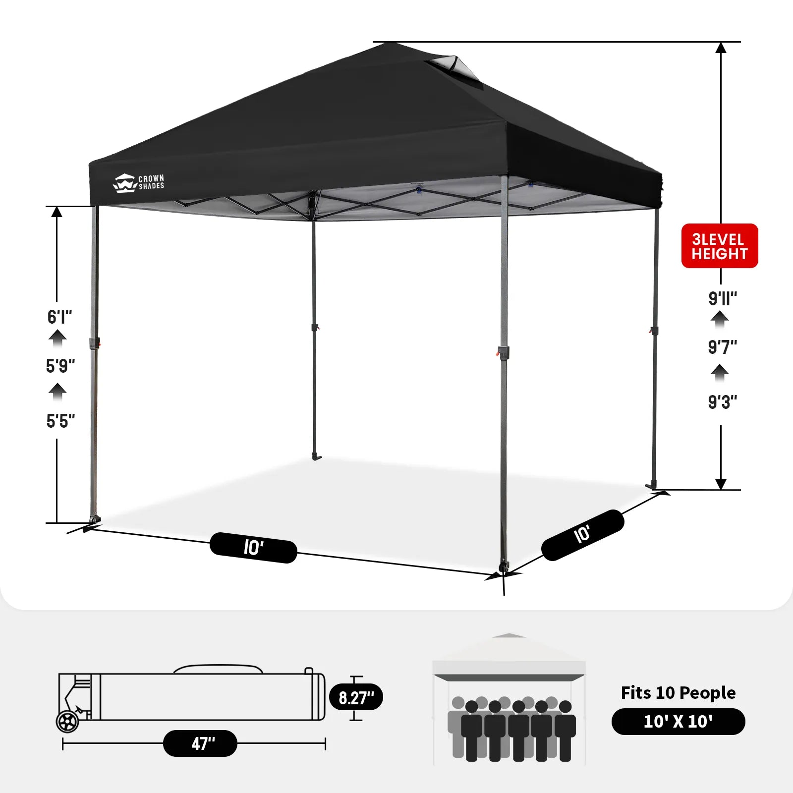 Air-Light Carpa portátil de 10' x 10'