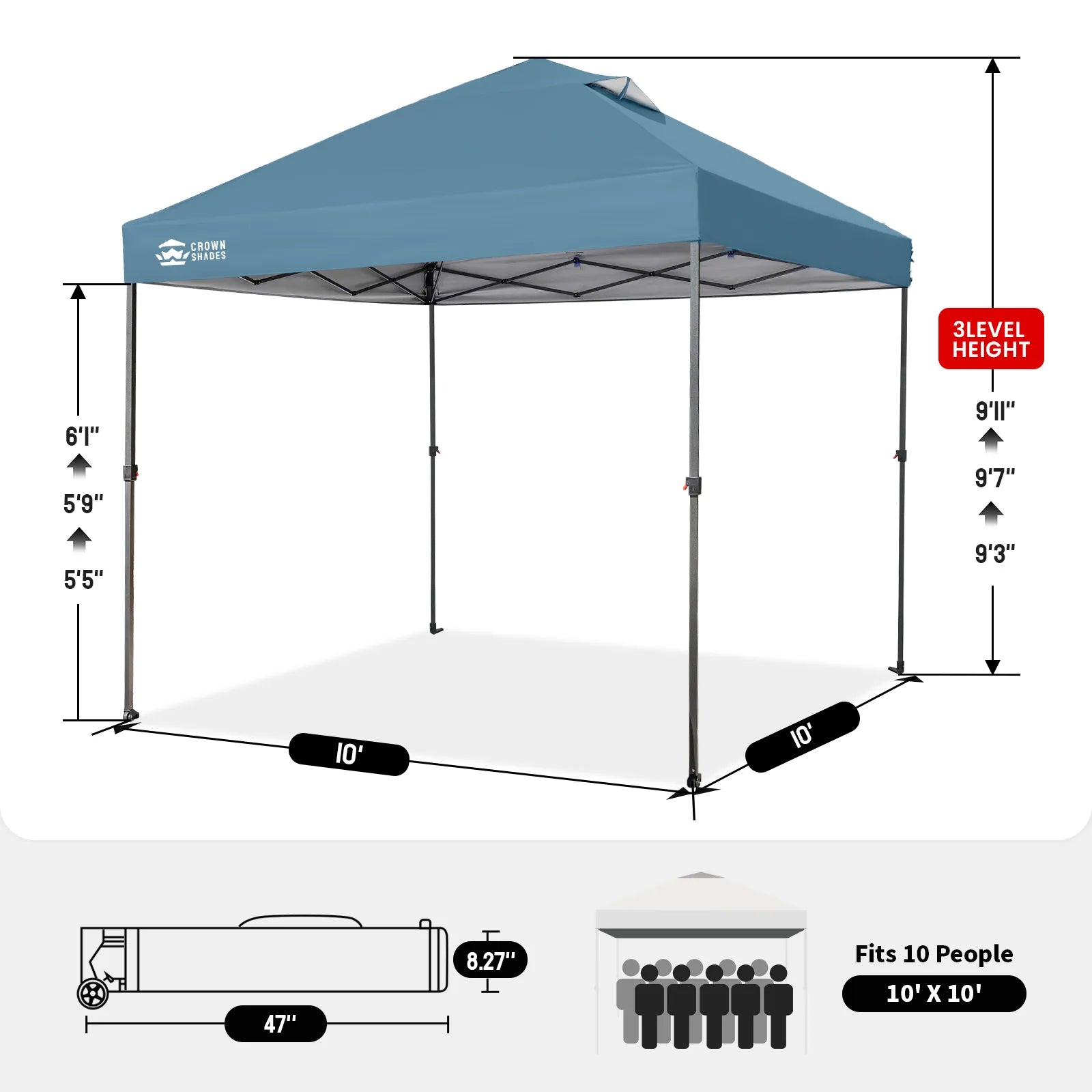 Air-Light 10' x 10' Portable Canopy