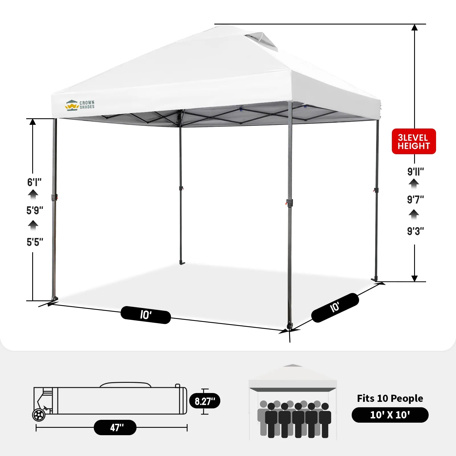 Air-Light Carpa portátil de 10' x 10'