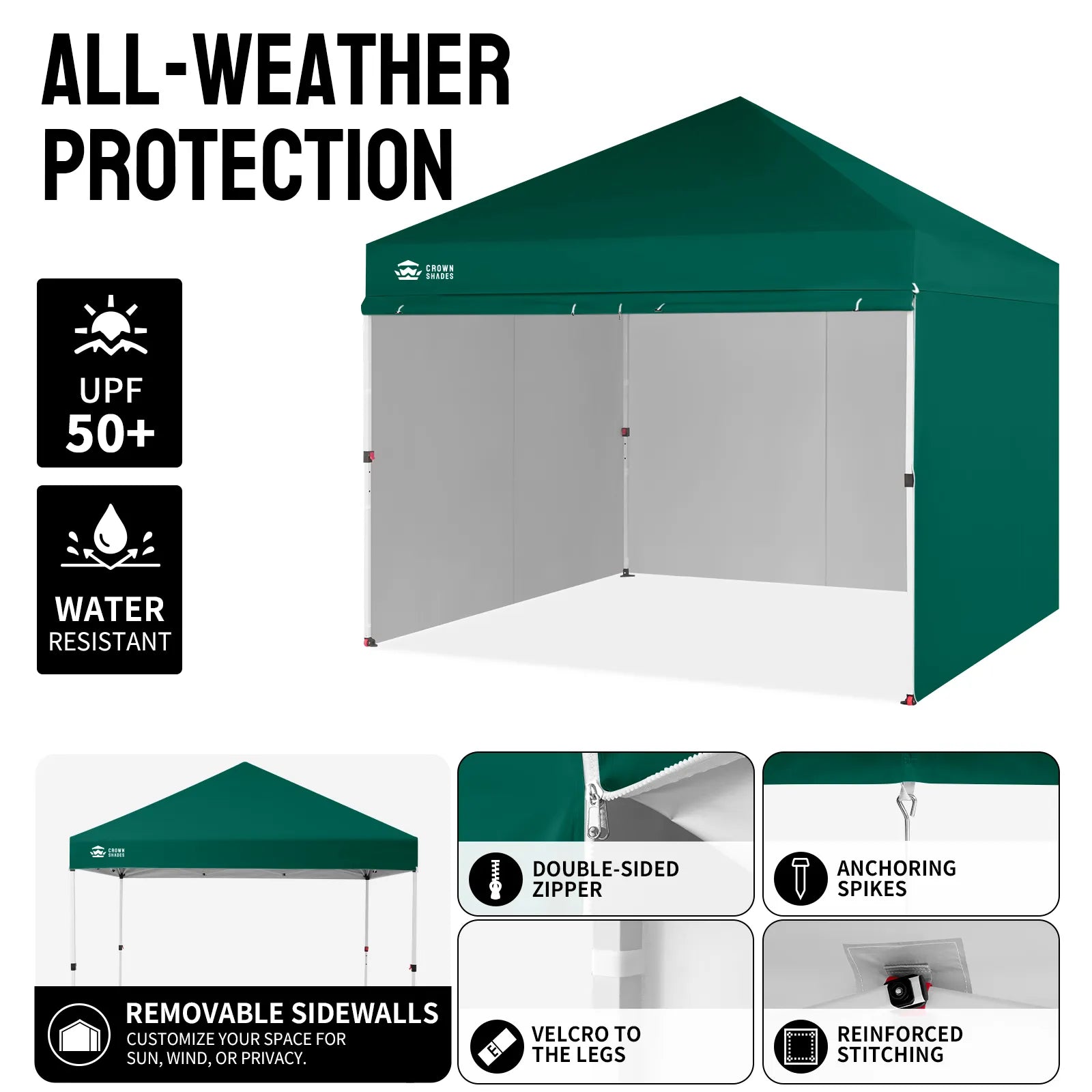 Crown Pro-Duty Carpa 10' x 10' | Suite Empresarial con Pared Completa