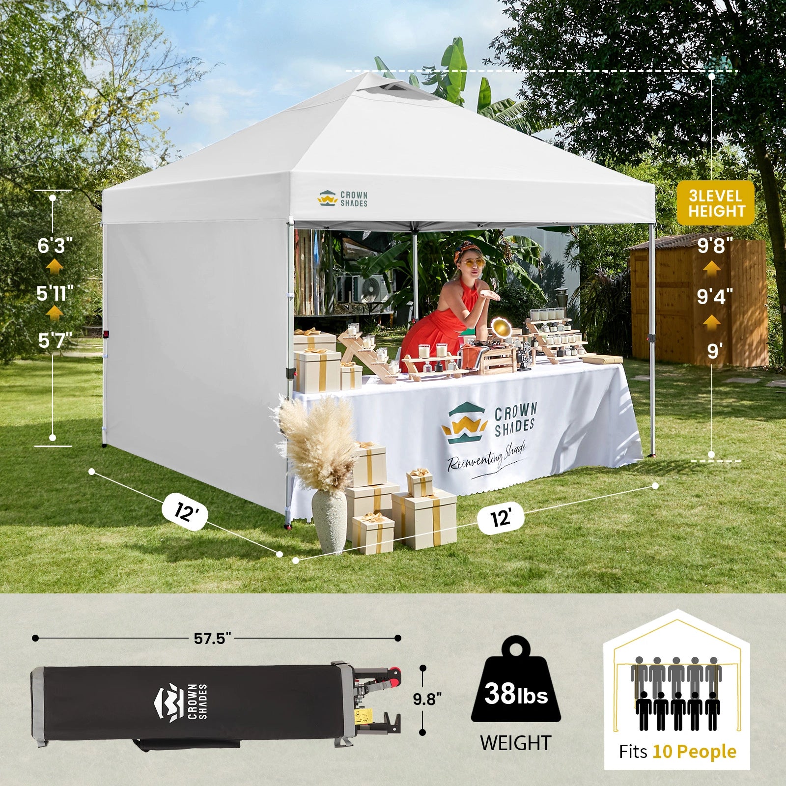 CenterLOK® 10' x 10' Canopy | 1 Sidewall