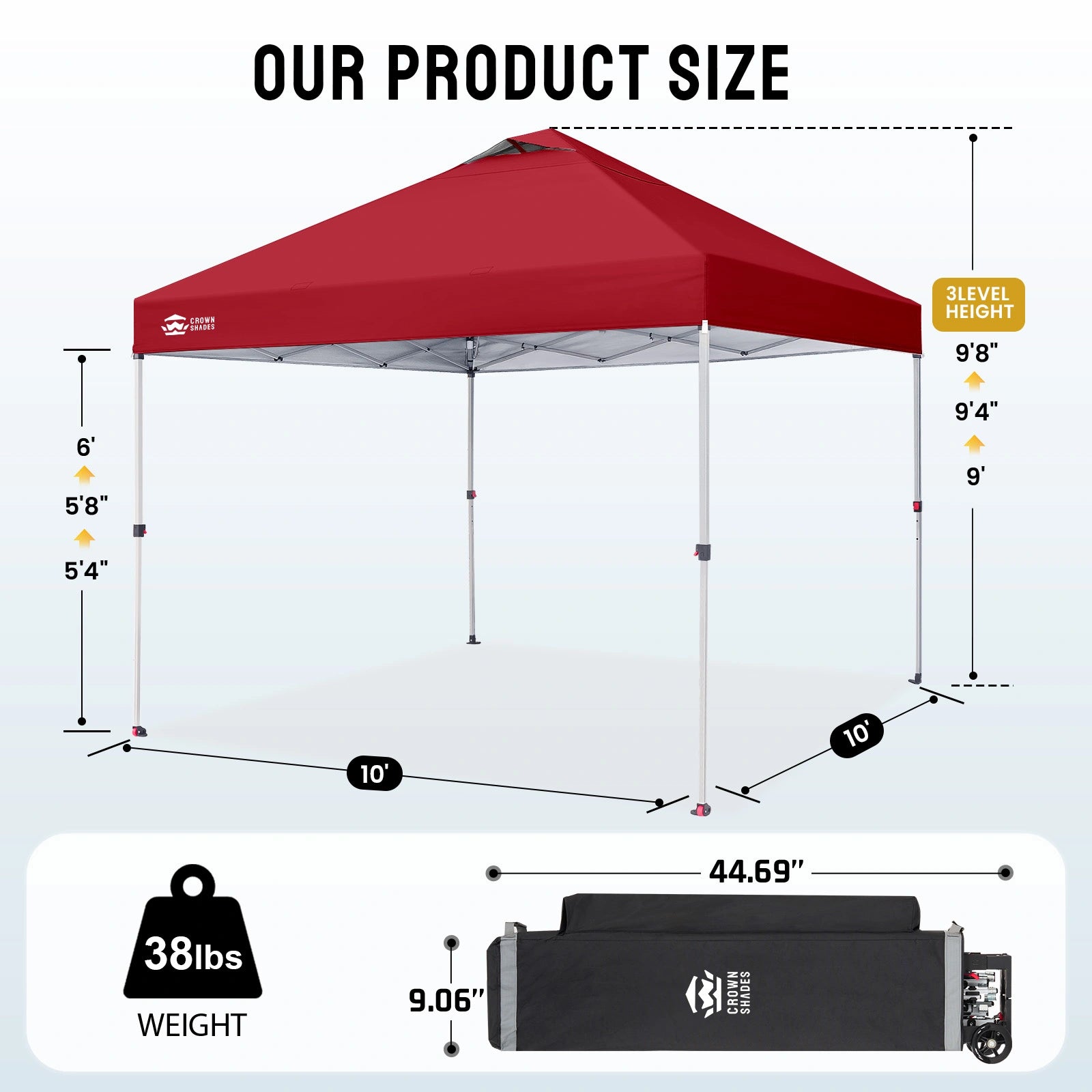 CenterLOK® Toldo 10' x 10' de despliegue con un solo empuje