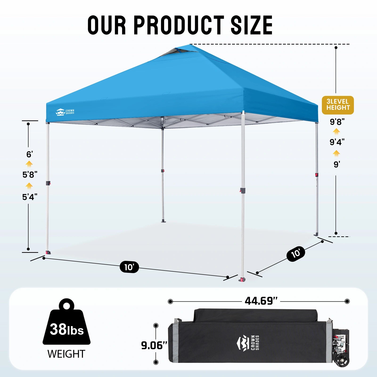 CenterLOK® Toldo 10' x 10' de despliegue con un solo empuje
