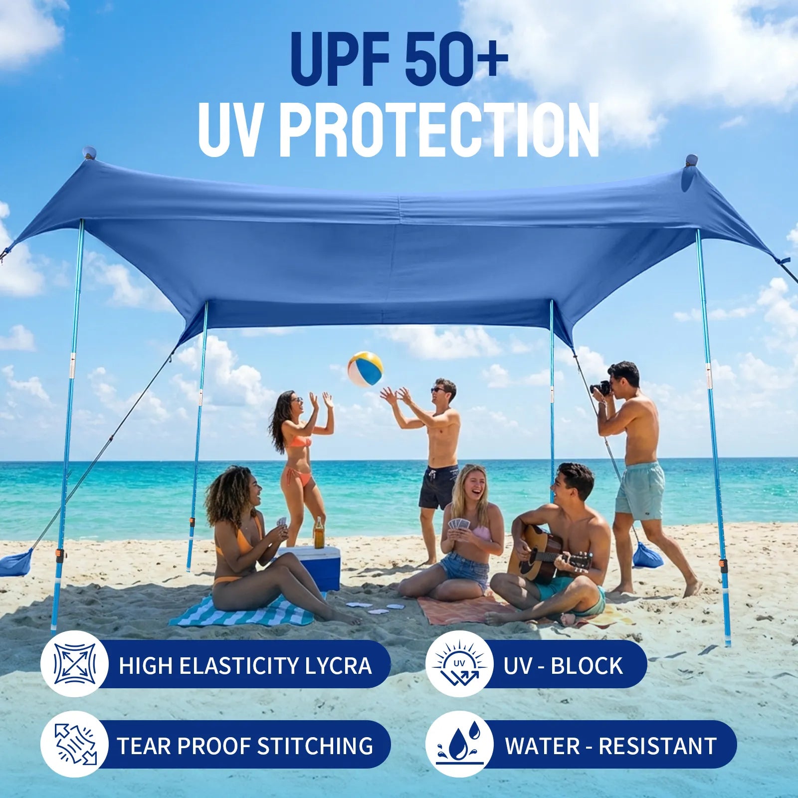 Feather-Lift Tente de plage pop-up | Abri anti-UV 50+ instantané