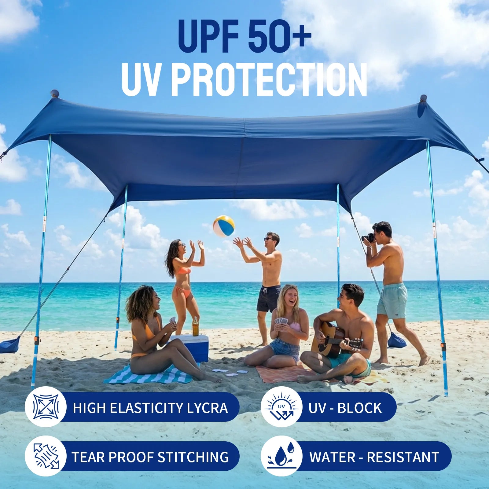 Feather-Lift Tente de plage pop-up | Abri anti-UV 50+ instantané