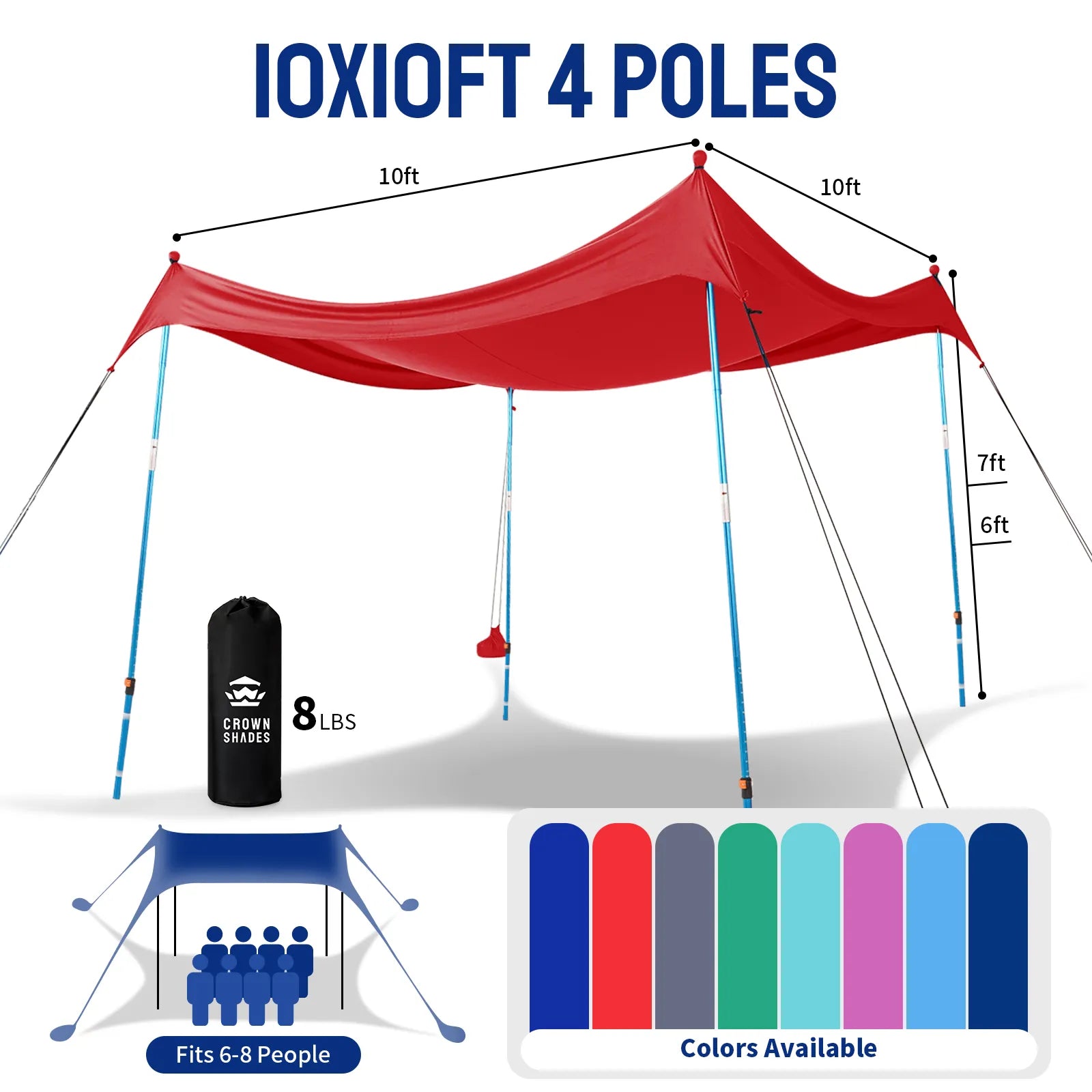 Feather-Lift Tente de plage pop-up | Abri anti-UV 50+ instantané