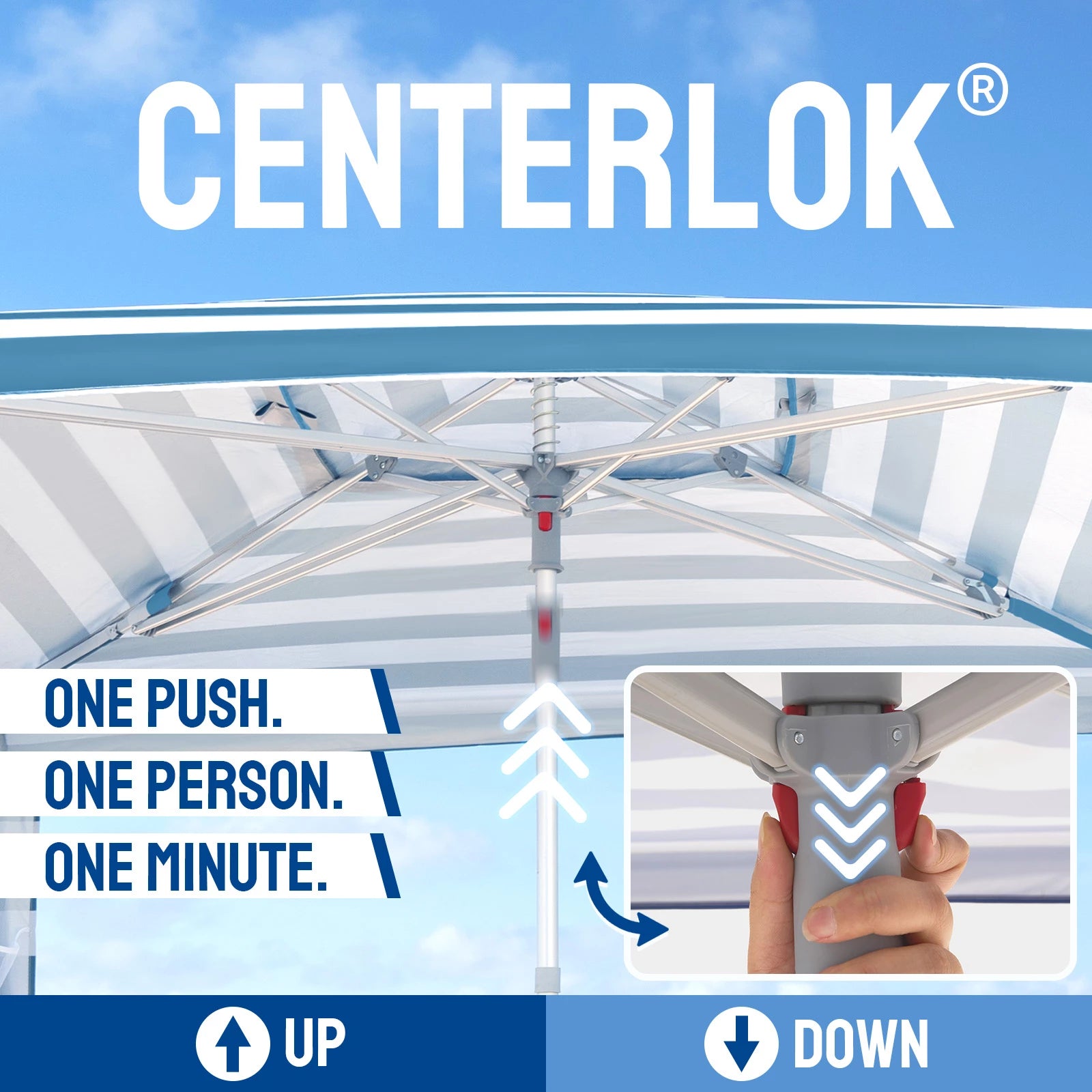 Feather-Lift Tienda Cabana de Playa 6.5' x 6.5' | 1 Pared Lateral