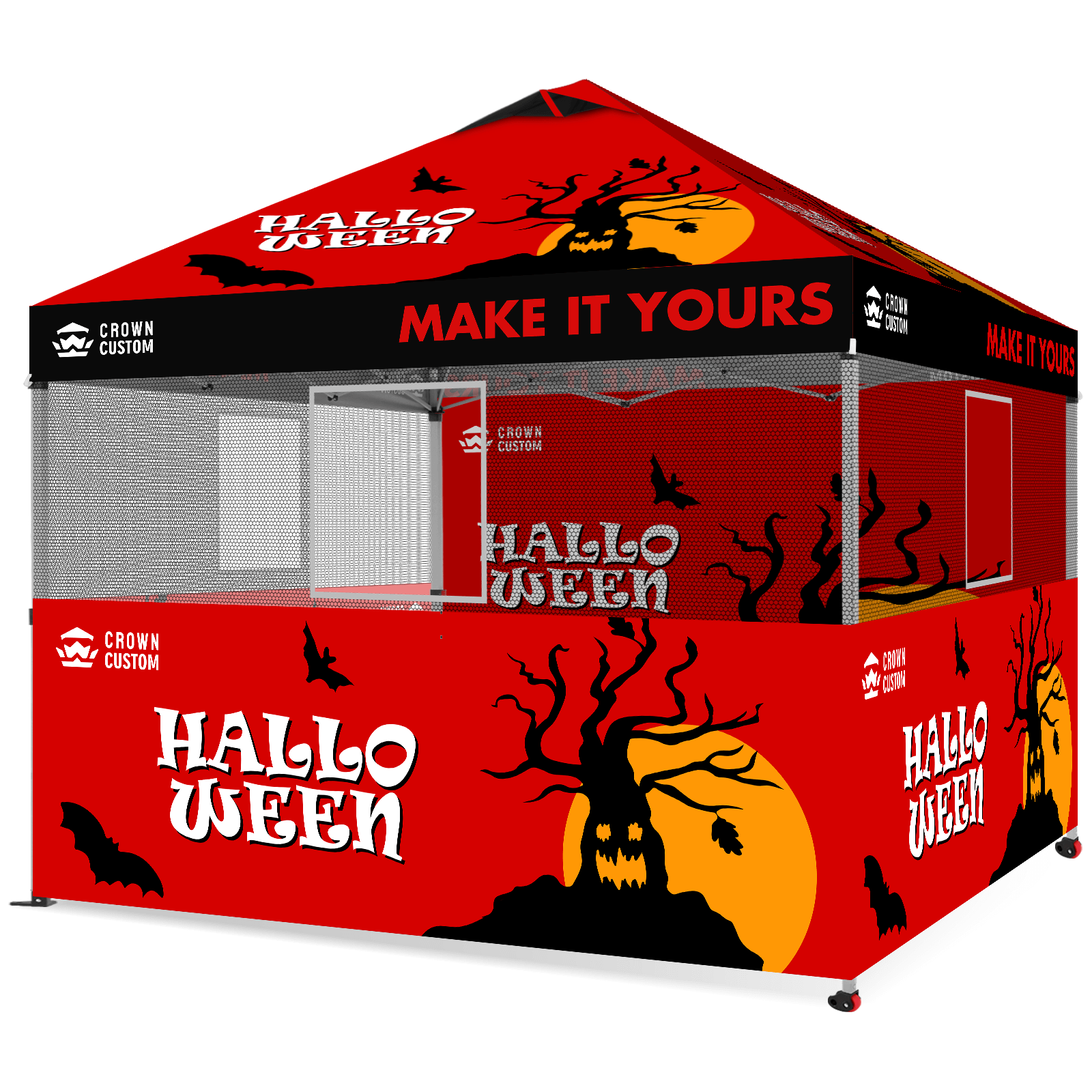 Custom 10x10 Pop Up Canopy para Decoraciones y Eventos de Halloween