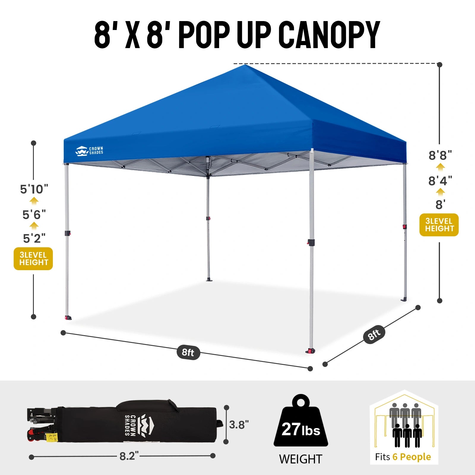 Tenda gazebo One-Push Lite 8' x 8'