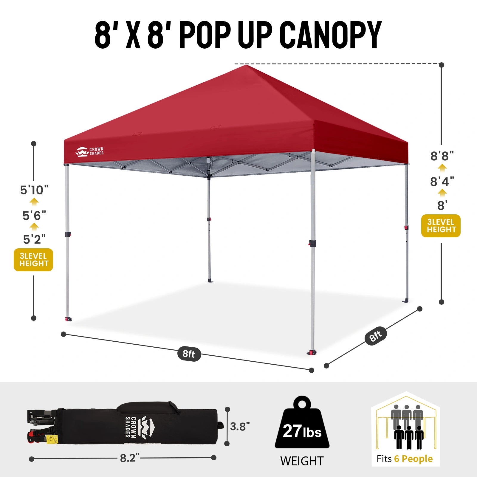 One-Push Lite 8' x 8' Canopy