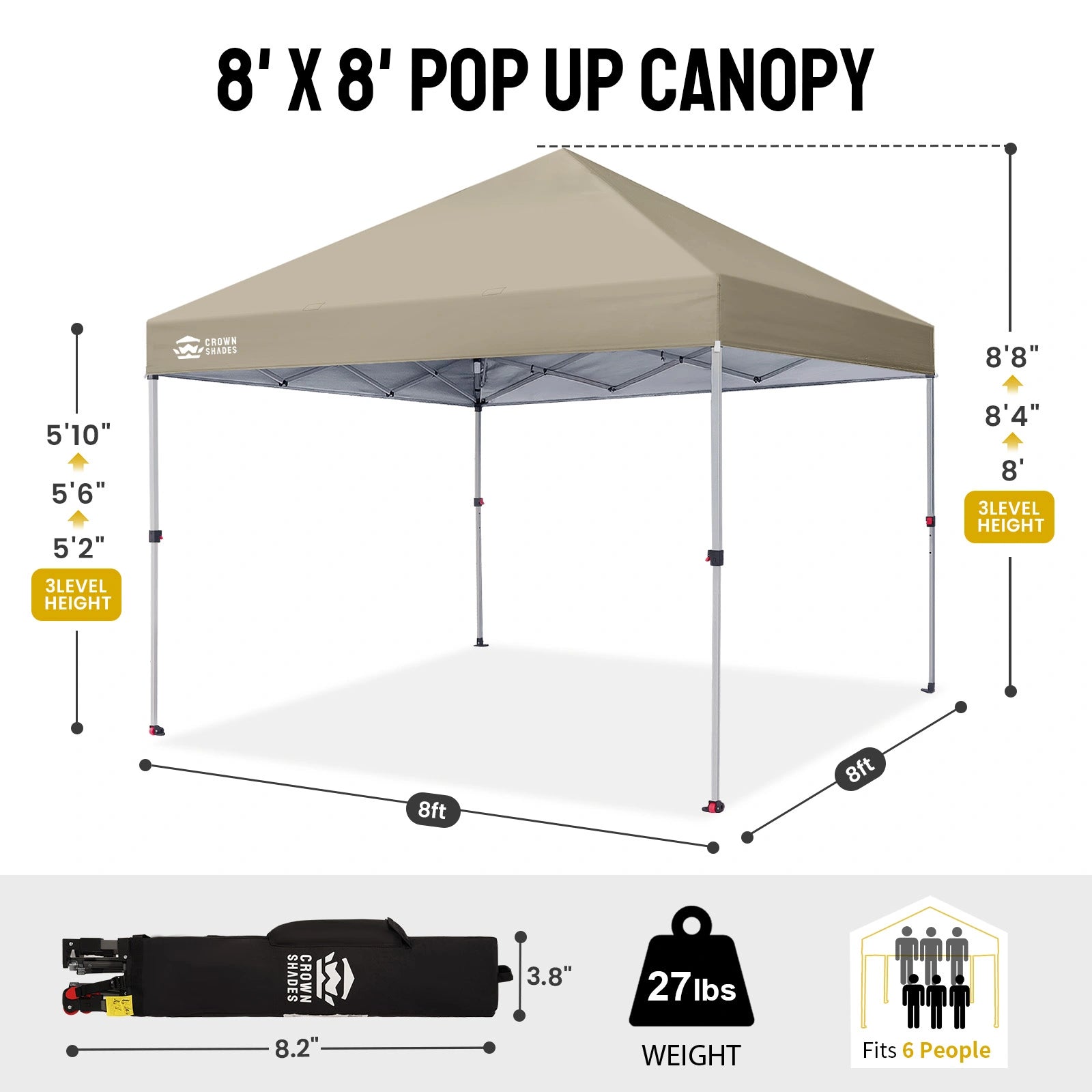 Tenda gazebo One-Push Lite 8' x 8'
