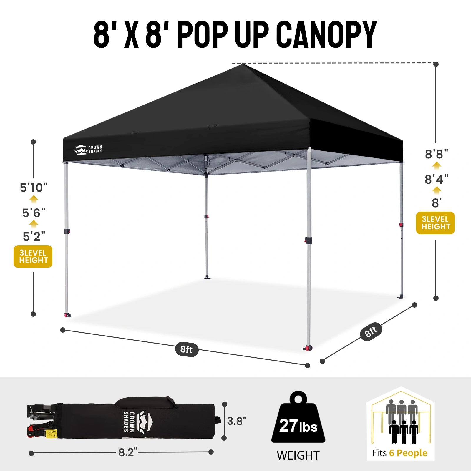 One-Push Lite Carpa 8' x 8'