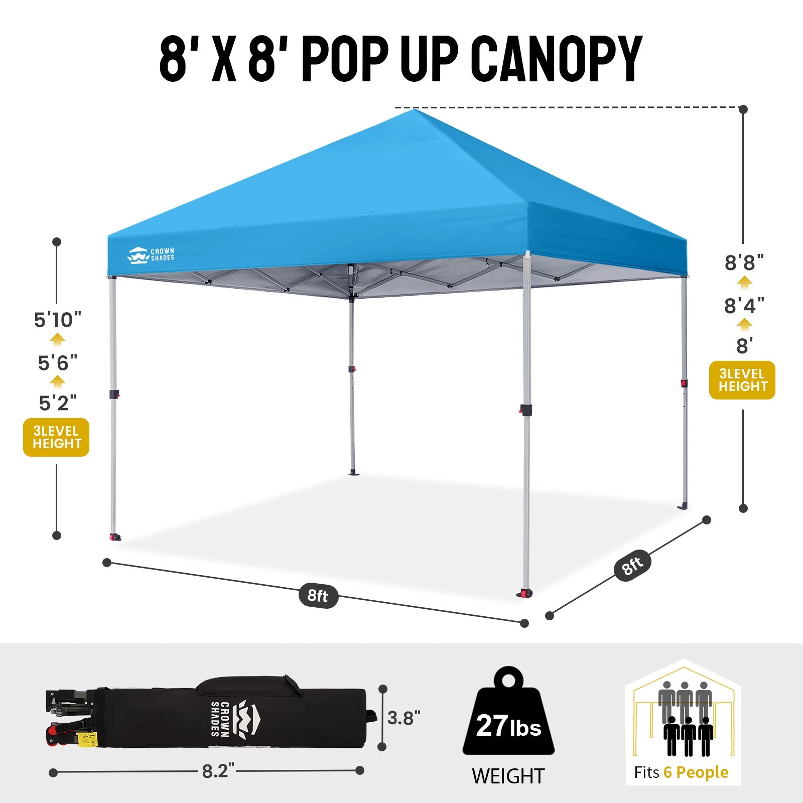 Tenda gazebo One-Push Lite 8' x 8'