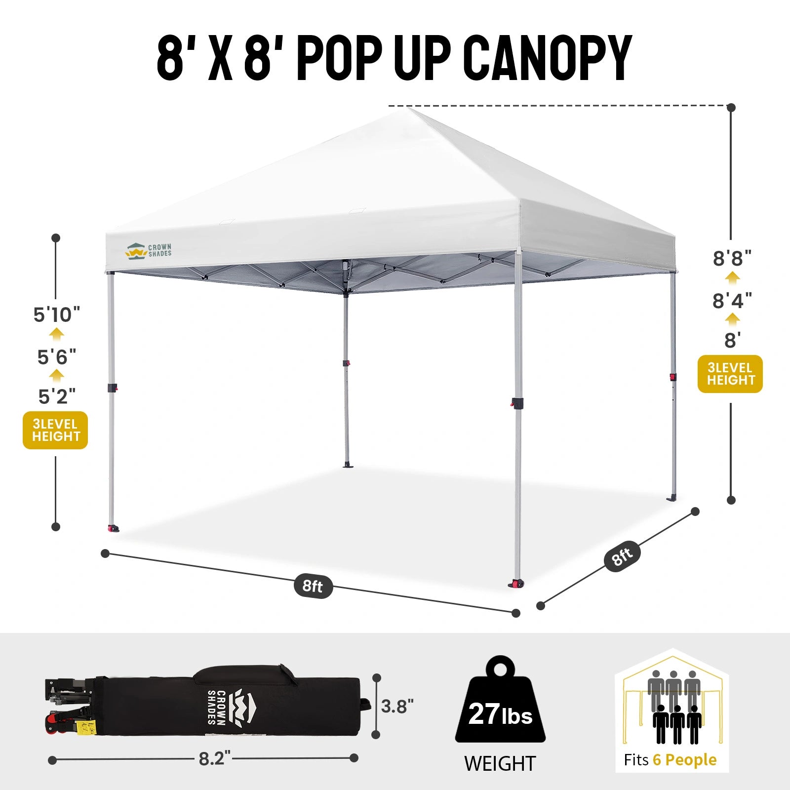 One-Push Lite Carpa 8' x 8'