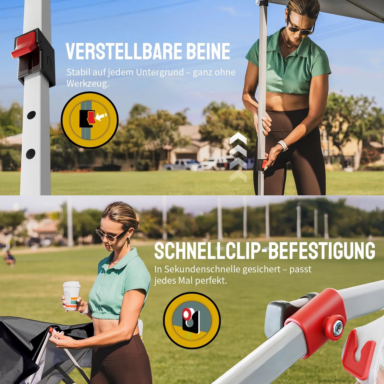 Pop-Up Faltpavillon 3 × 3 m – Wasserdicht, UV50+, Höhenverstellbar, mit Seitenteilen