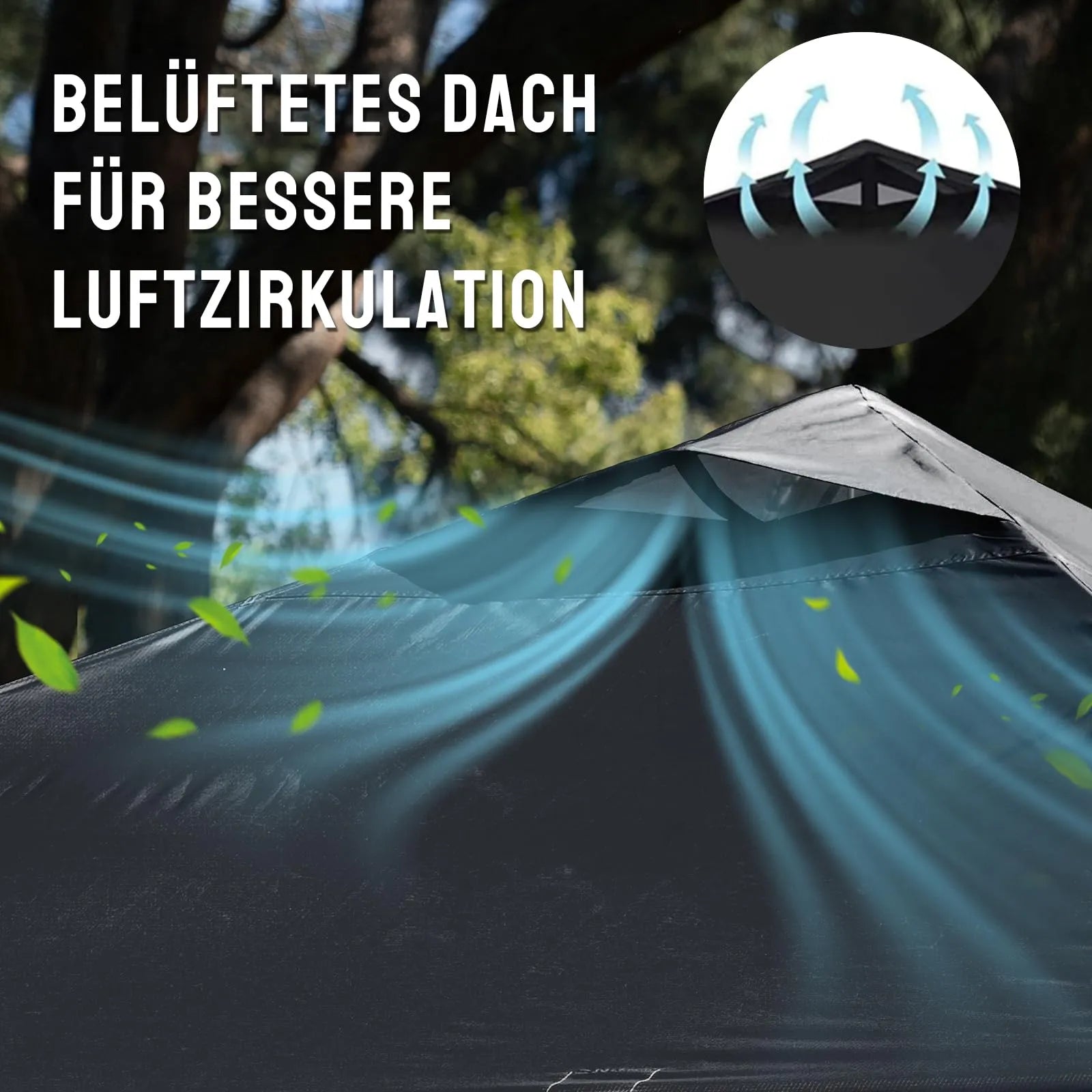 Pop-Up Faltpavillon 3 × 3 m – Wasserdicht, UV50+, Höhenverstellbar, mit Seitenteilen