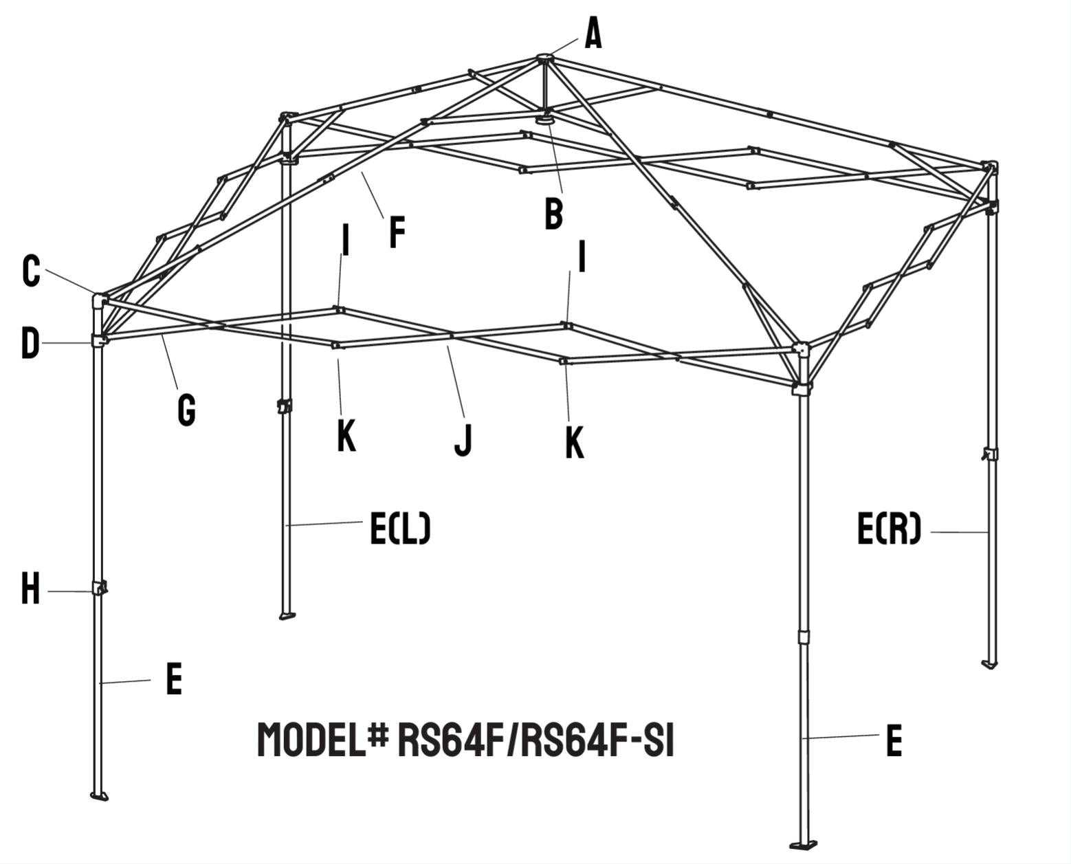 Piezas de repuesto | Toldo 8'x8' | Modelo RS64F
