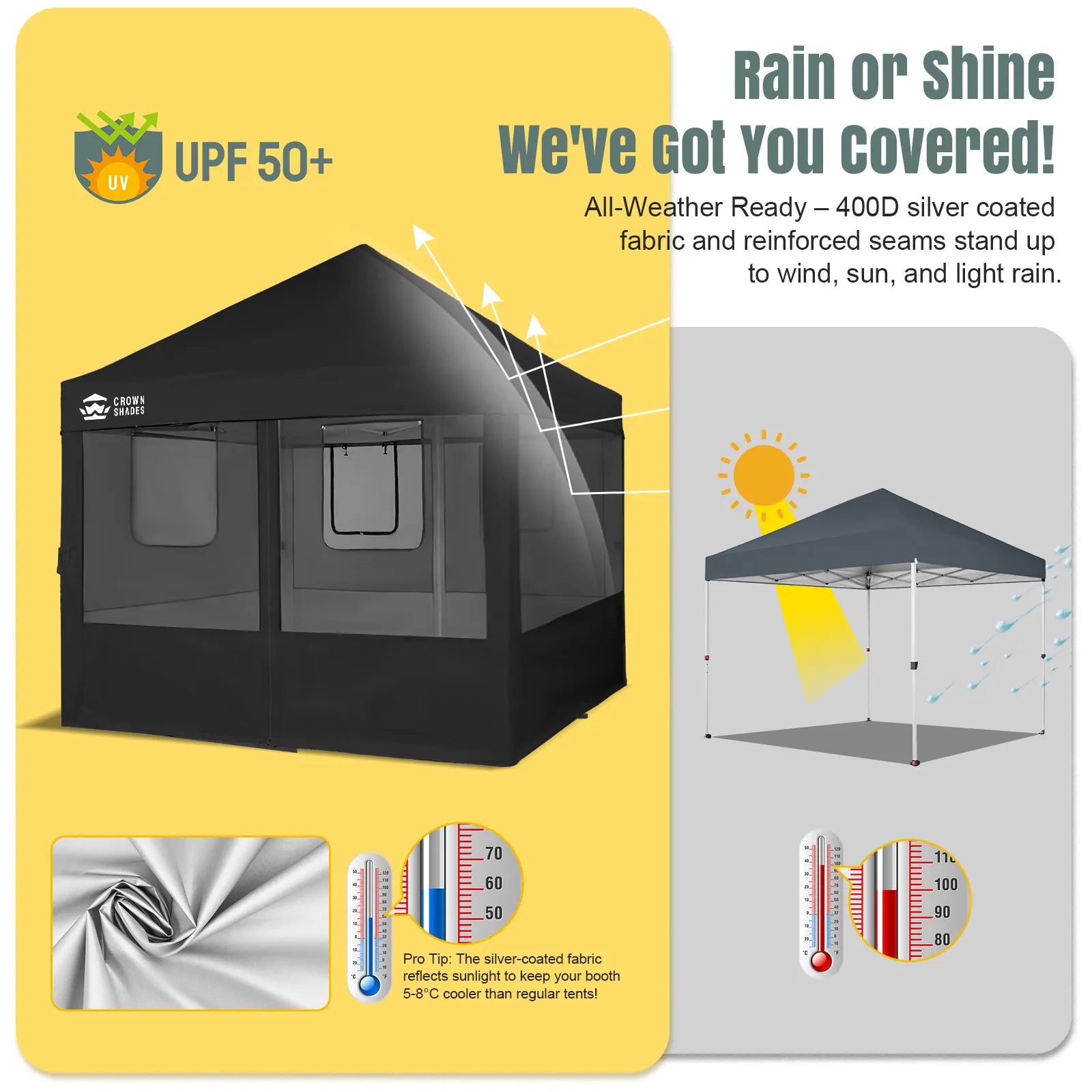 10x10 Pop-Up-Überdachung mit 4 Food-Stand-Seitenwand-Kit