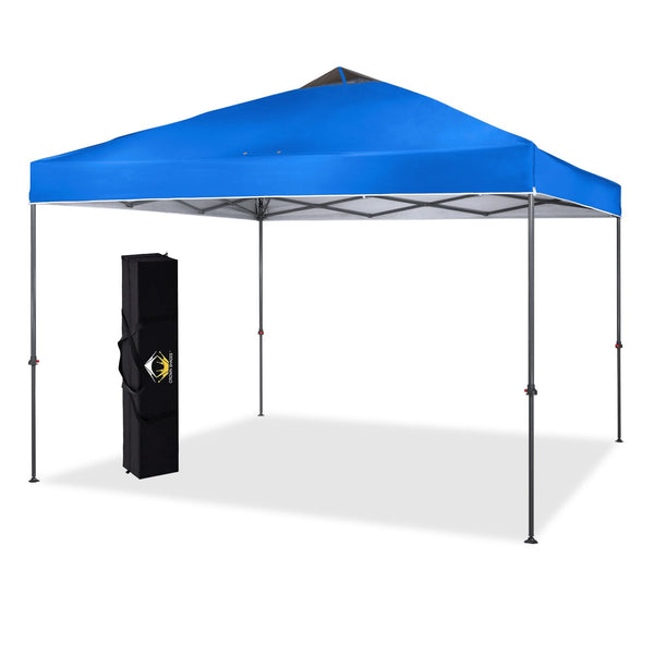 CROWN SHADES 10x10 Pop Up Canopy Tent, Outdoor Canopy with Carry Bag, Pop Up Tent Sports Shelter(Blue)