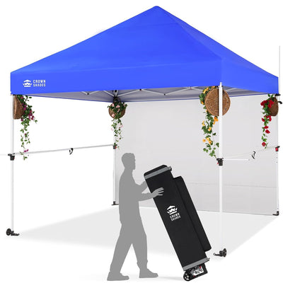 aufbau zelt 10x10 Kommerzielles Pop-Up-Vordach mit Seitenwand – 1-Push-Aufbau