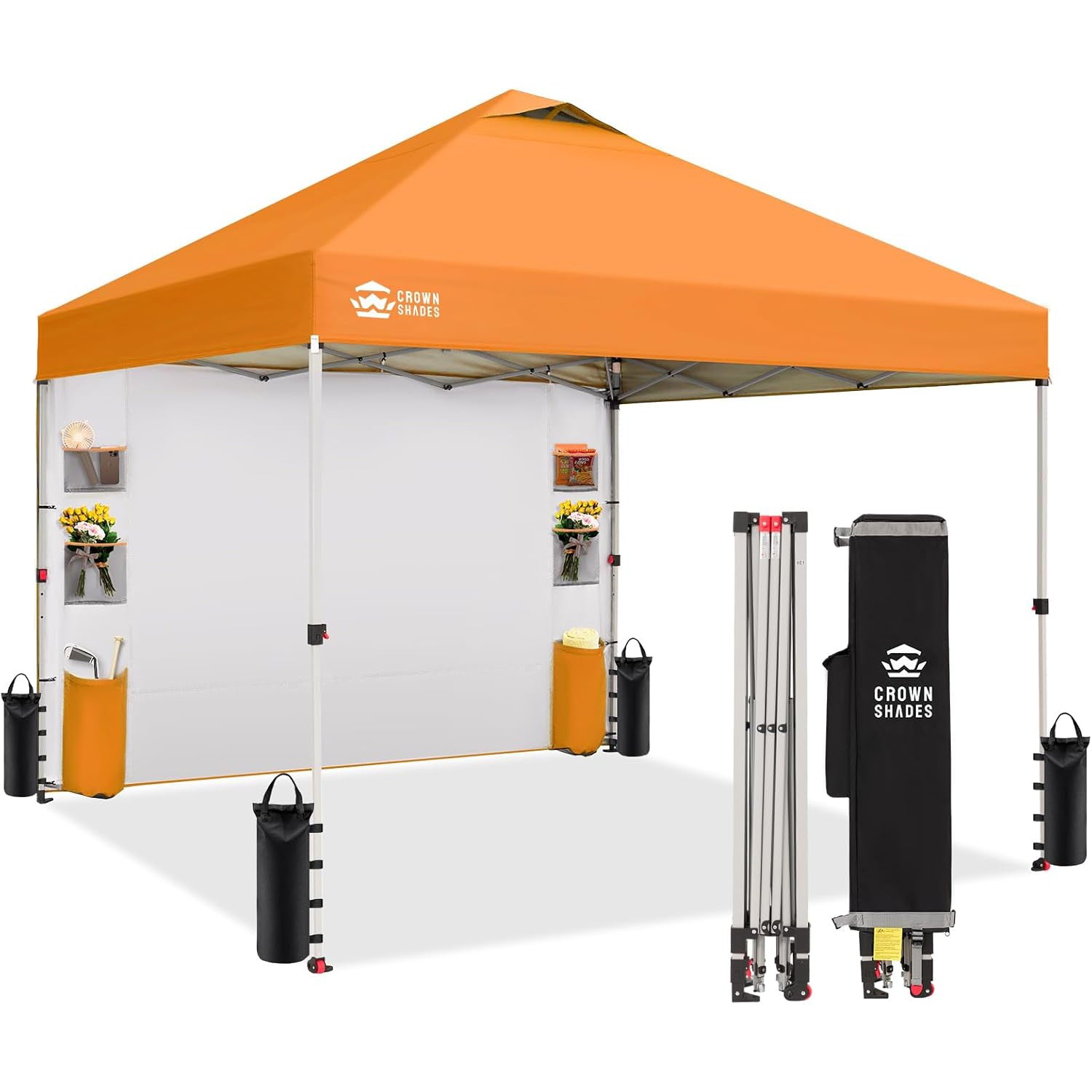 10x10 Pop-Up-Vordach & 1 Organizer-Seitenwand
