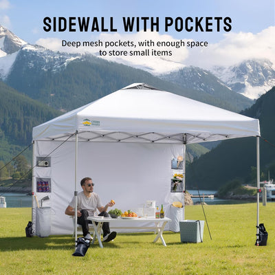 zelt ordnungssystem Baldachin-Zelt, 10 x 10 Zoll, Pop-Up-Überdachung, Schatten für den Außenbereich, mit Seitenwandtaschen, Aufbau durch eine Person, Mittelverriegelung – Crown Shades