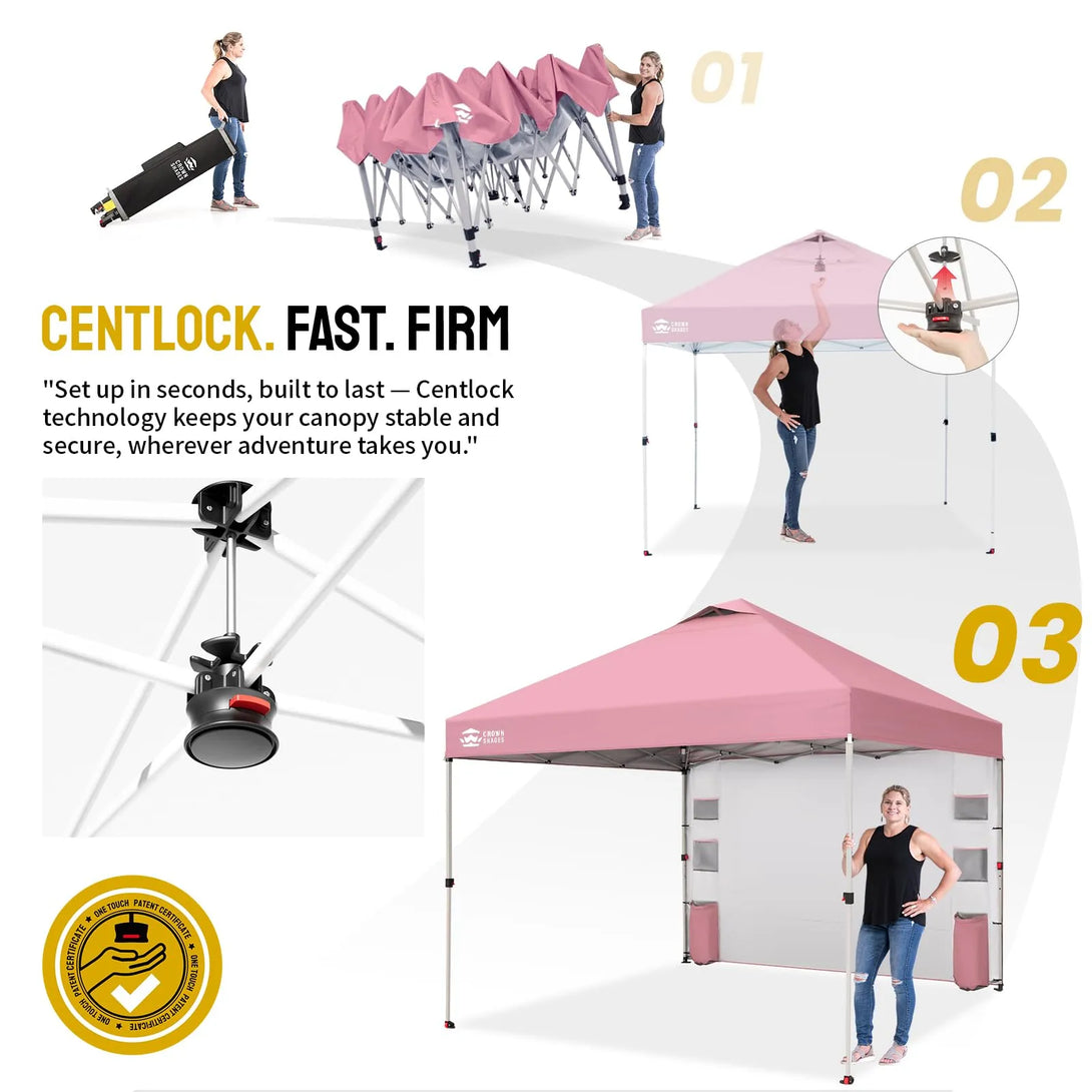 Tente pliante 10x10 et 1 paroi latérale avec organisateur