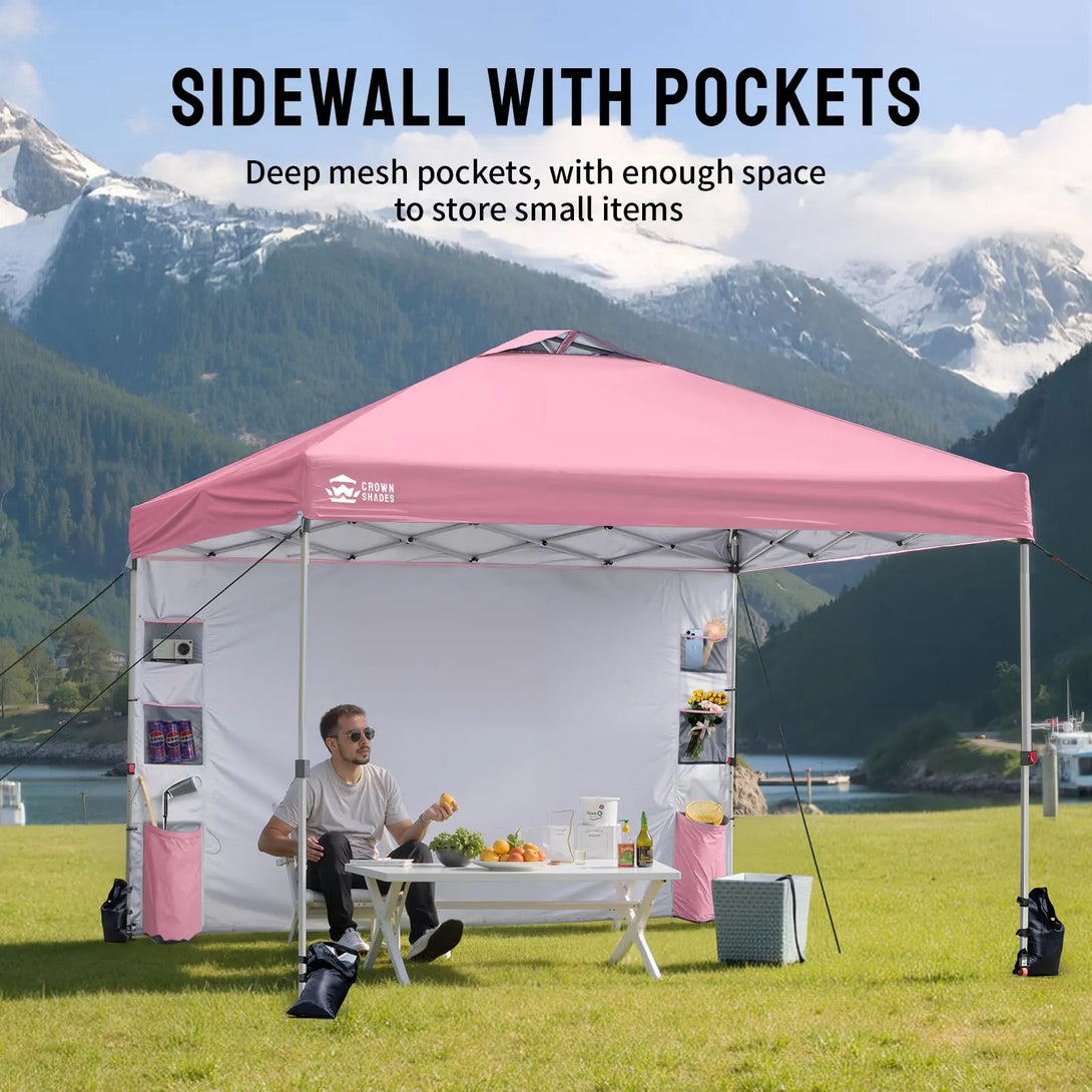 Tente pliante 10x10 et 1 paroi latérale avec organisateur