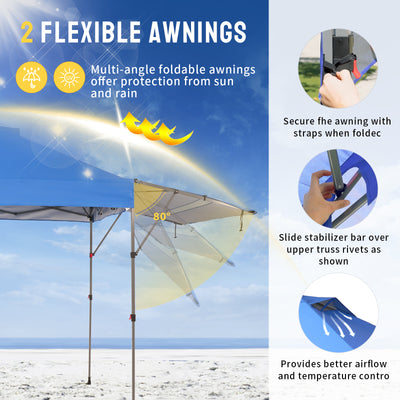 faltbare markise 10x14 Pop Up Canopy w/ Extendable Awning | Vista | Crown Shades® – Crown Shades