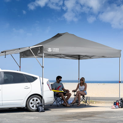 markise mit vordach 10x14 Pop Up Canopy w/ Extendable Awning | Vista | Crown Shades® – Crown Shades