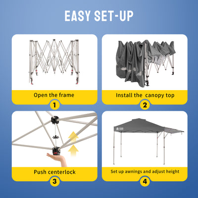 markise öffnen 10x14 Pop Up Canopy w/ Extendable Awning | Vista | Crown Shades® – Crown Shades